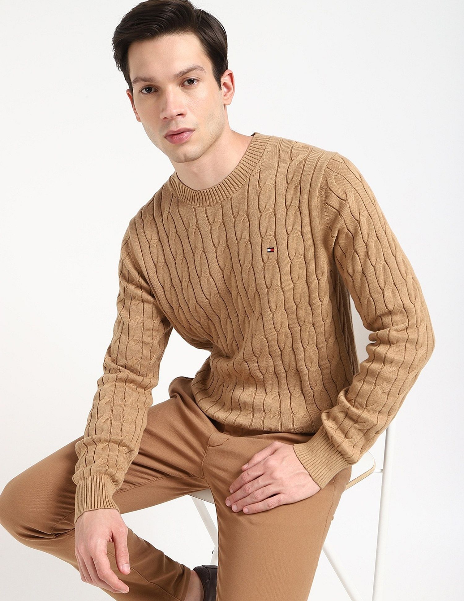 Tommy Hilfiger Cable-Knit Regular-Fit Cotton Sweater