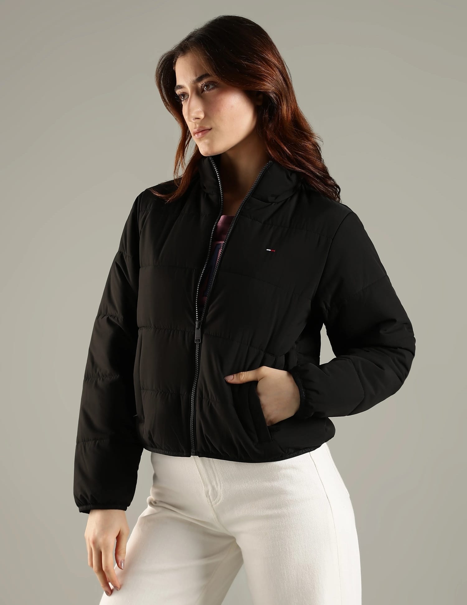 Buy Tommy Hilfiger Regular Fit Polyester High-Neck Puffer Jacket