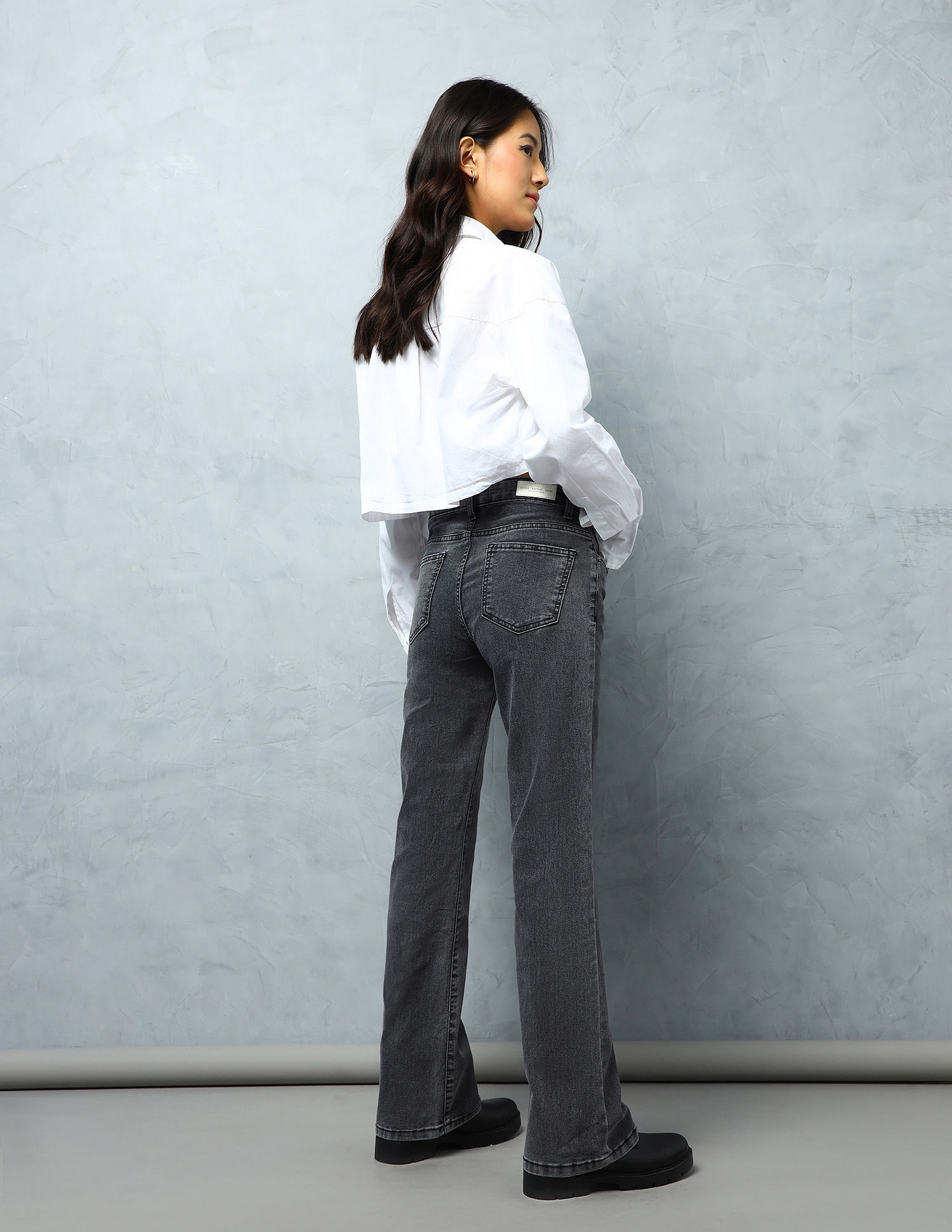 Flying Machine Women Mid Rise Rinsed Bootcut Fit Jeans
