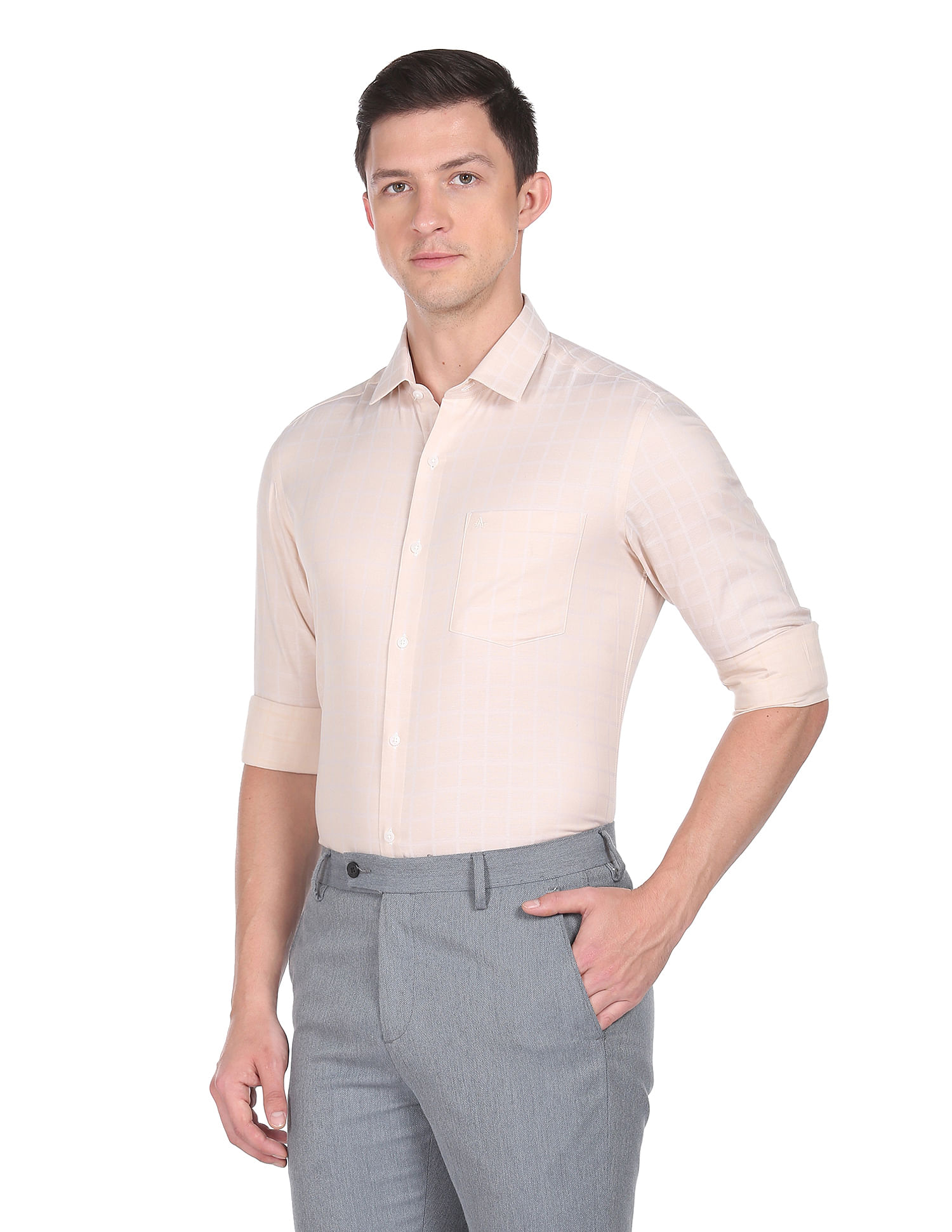 Arrow Windowpane Check Cotton Shirt