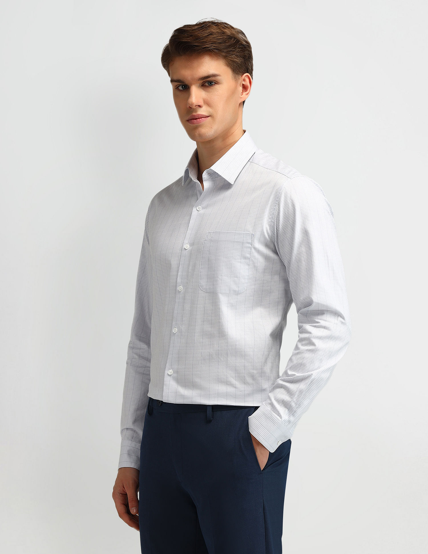 Arrow Italian Elegance Geometric Slim Fit Shirt