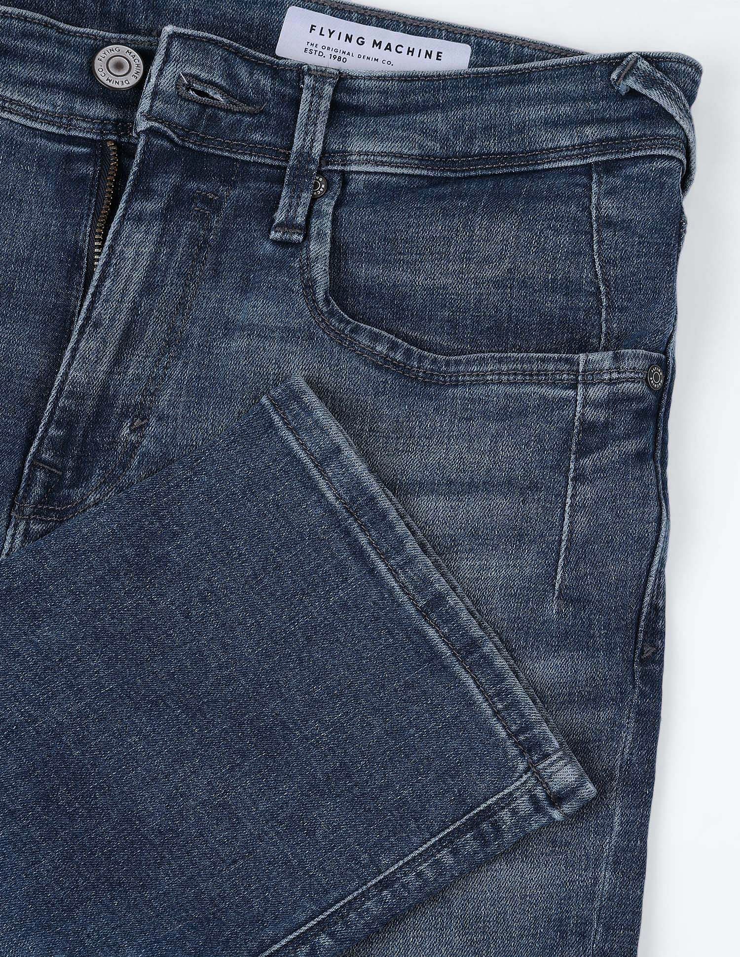 Flying Machine Freddie Slim Straight Fit Stone Wash Jeans