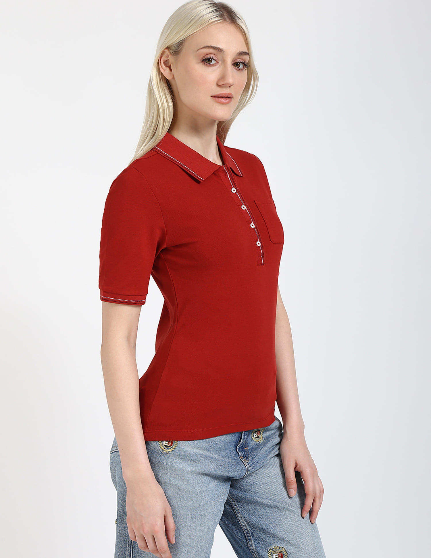 Buy Tommy Hilfiger Red Women's T-shirt for Vibrant Look