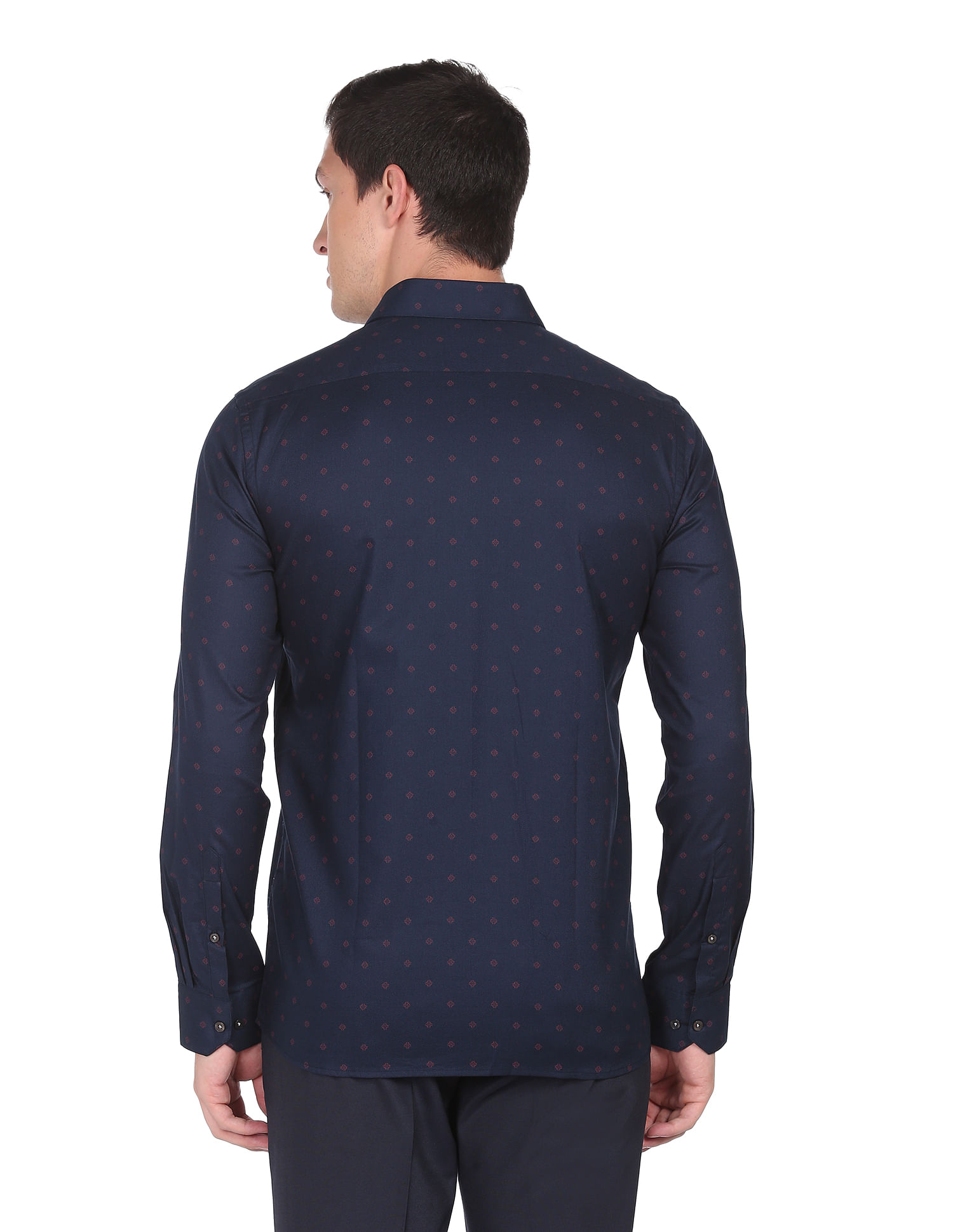 Arrow Dobby Weave Geometric Print Shirt