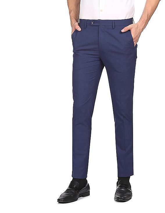 Buy Men Beige Solid Super Slim Fit Trousers Online - 89764 | Peter England