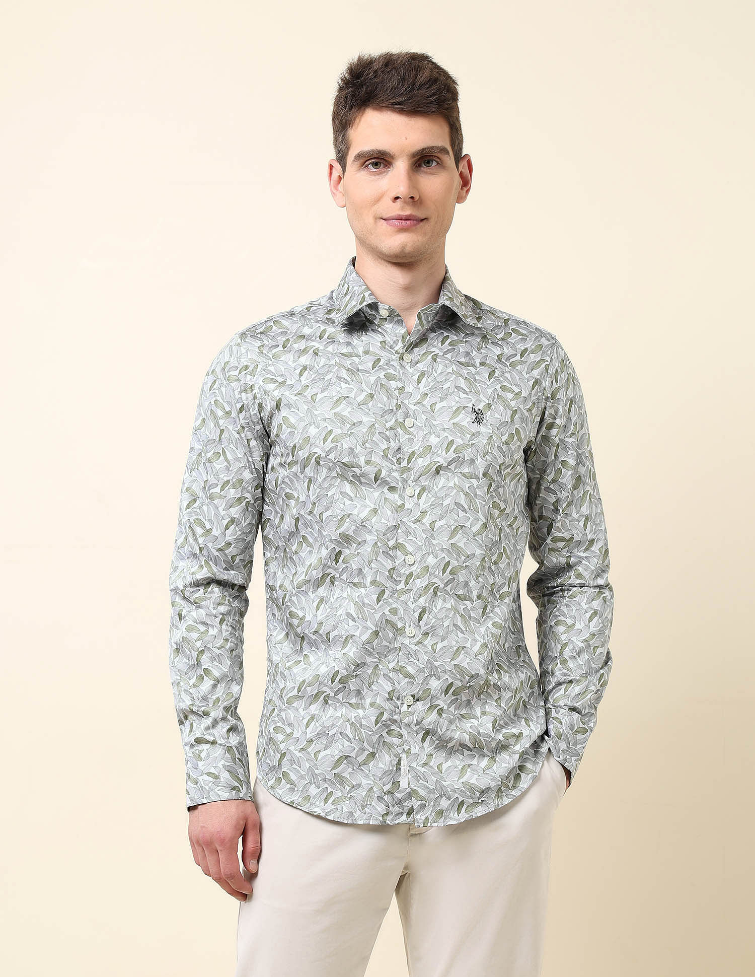 U.S. Polo Assn. Tropical Printed Satin Shirt