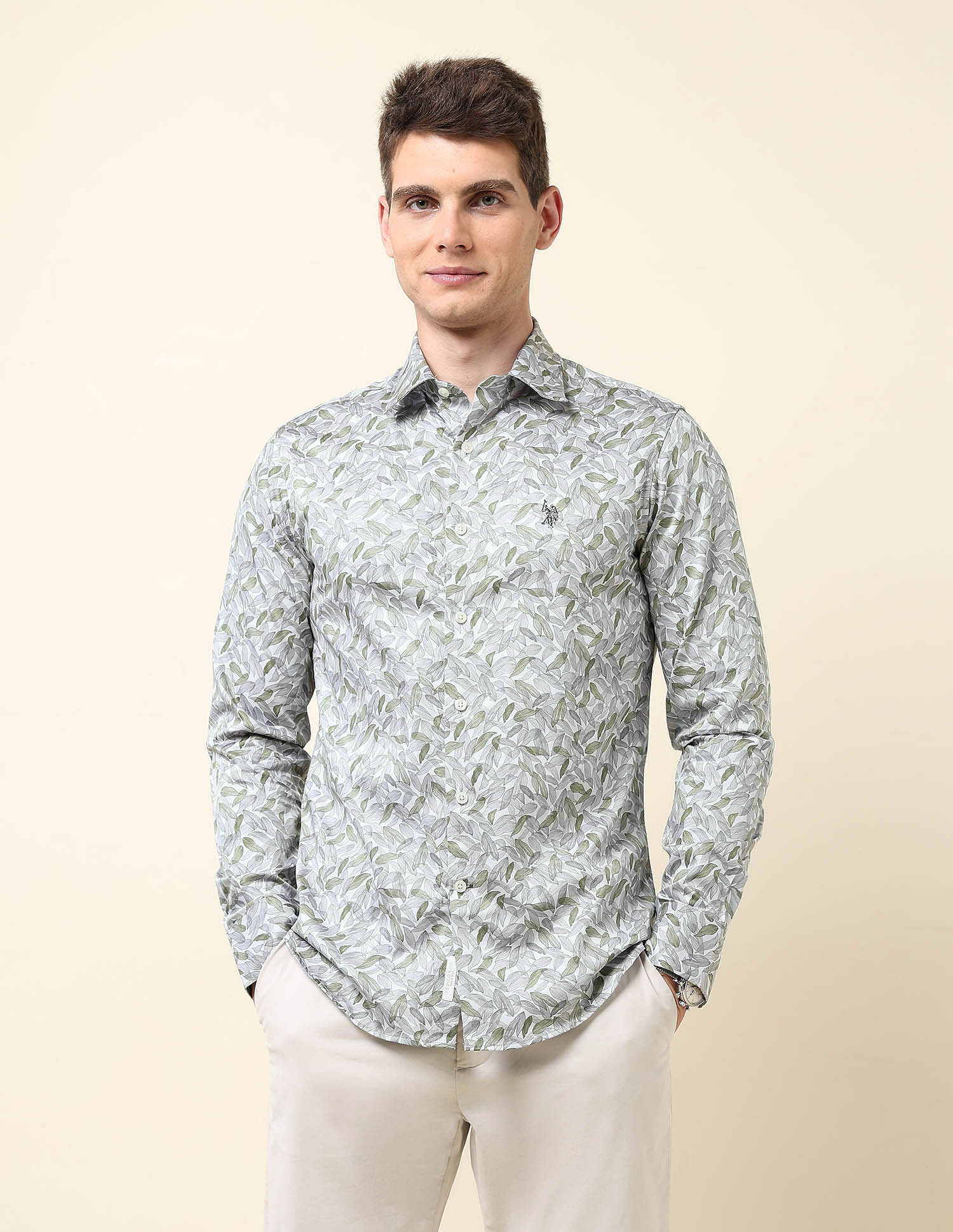 U.S. Polo Assn. Tropical Printed Satin Shirt