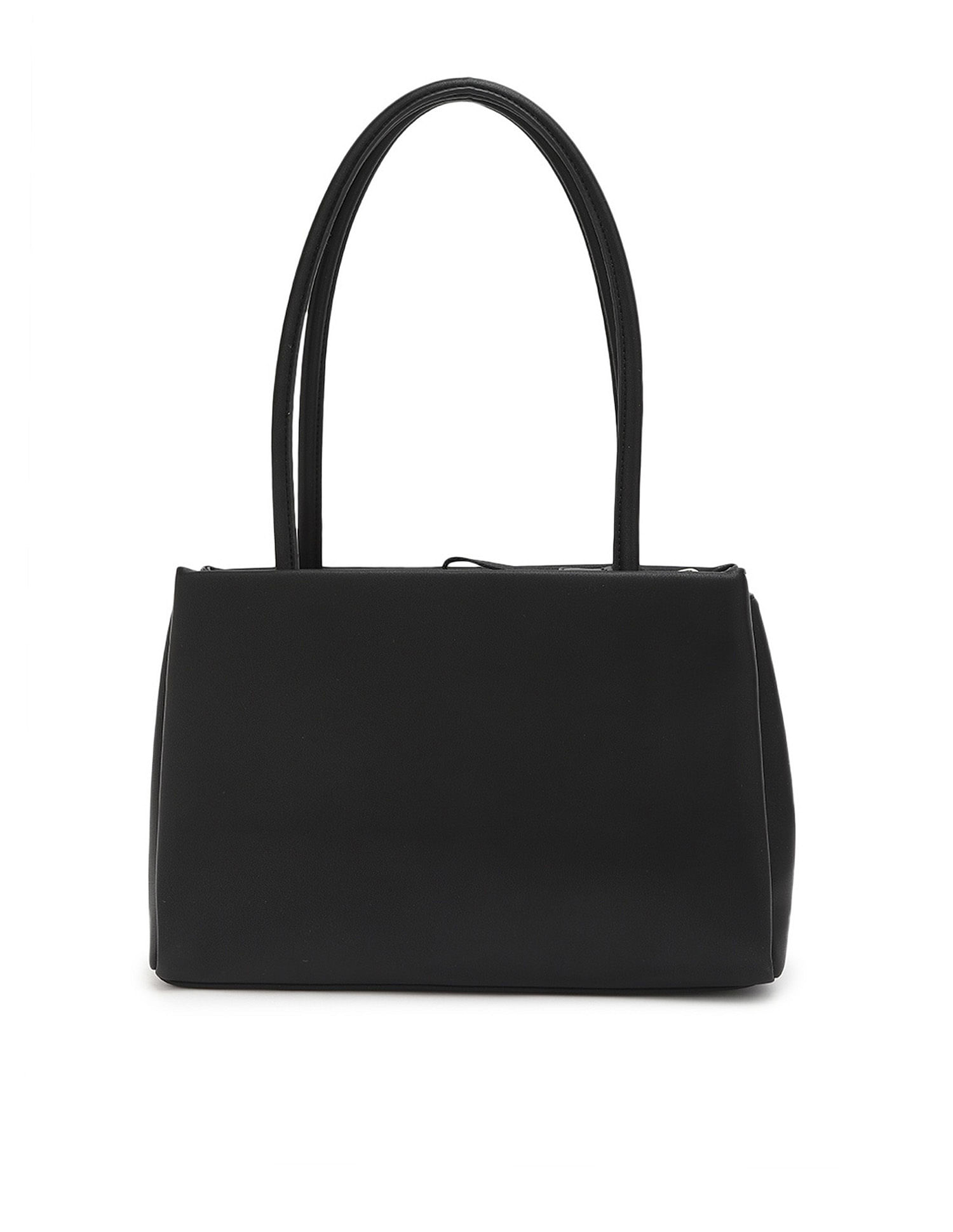 Tommy Hilfiger Solid Black Pu Shoulder Bag