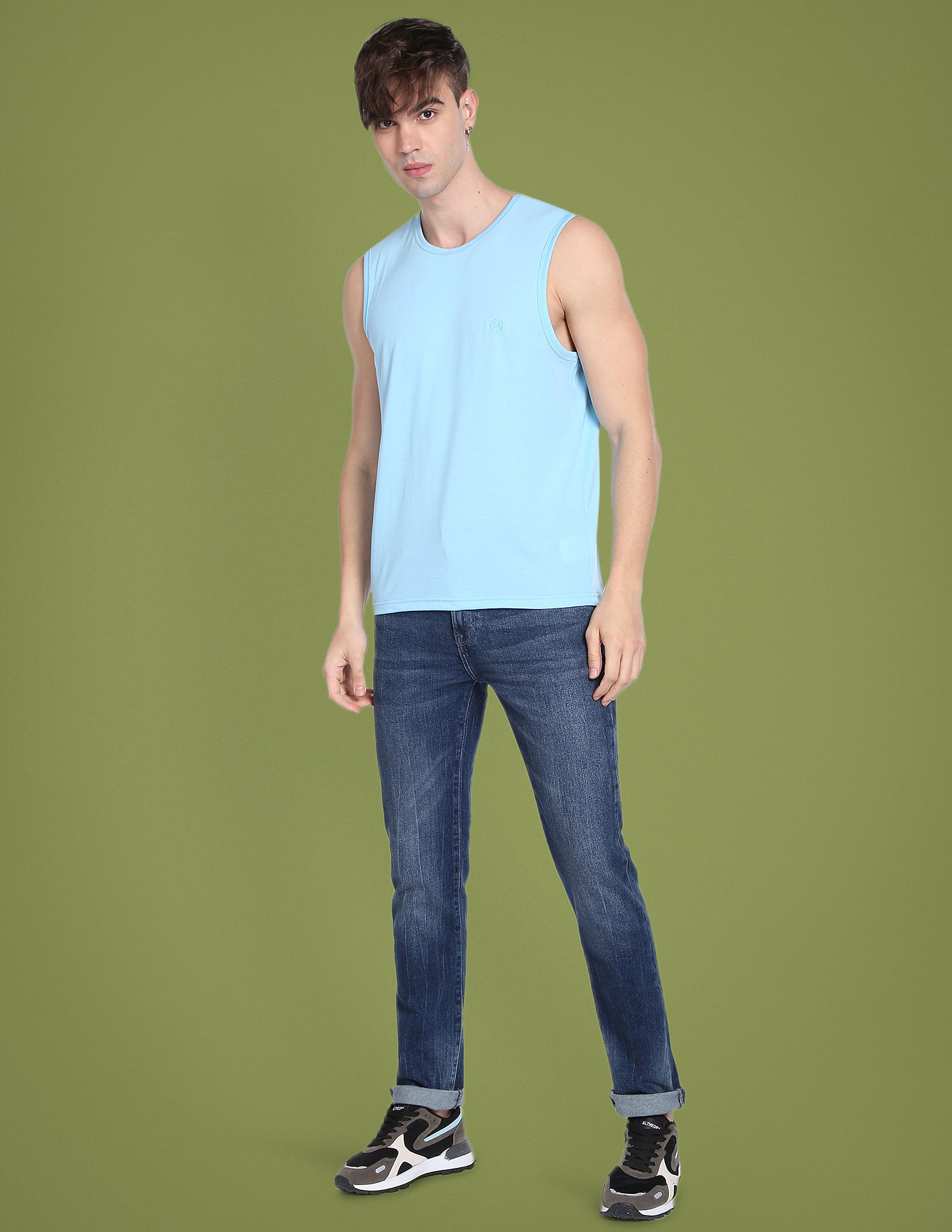 Flying Machine Freddie Slim Straight Fit Mid Rise Jeans