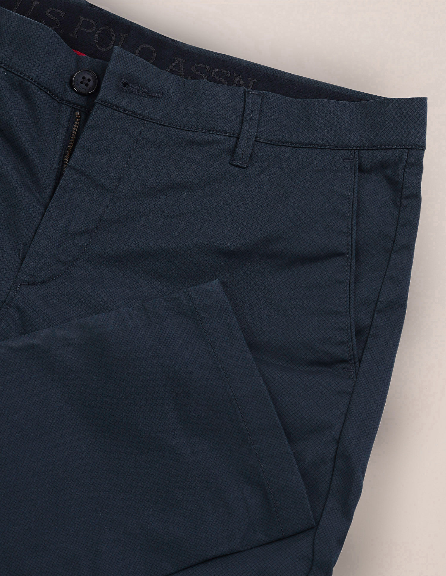 U.S. Polo Assn. Printed Slim Straight Fit Satin Trousers