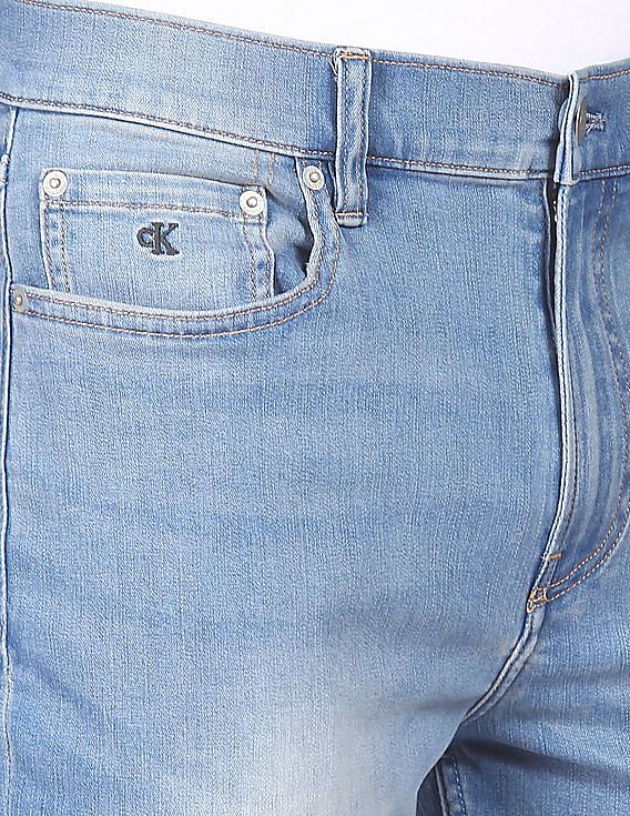Calvin Klein Men Blue Mid Rise Stone Wash Jeans