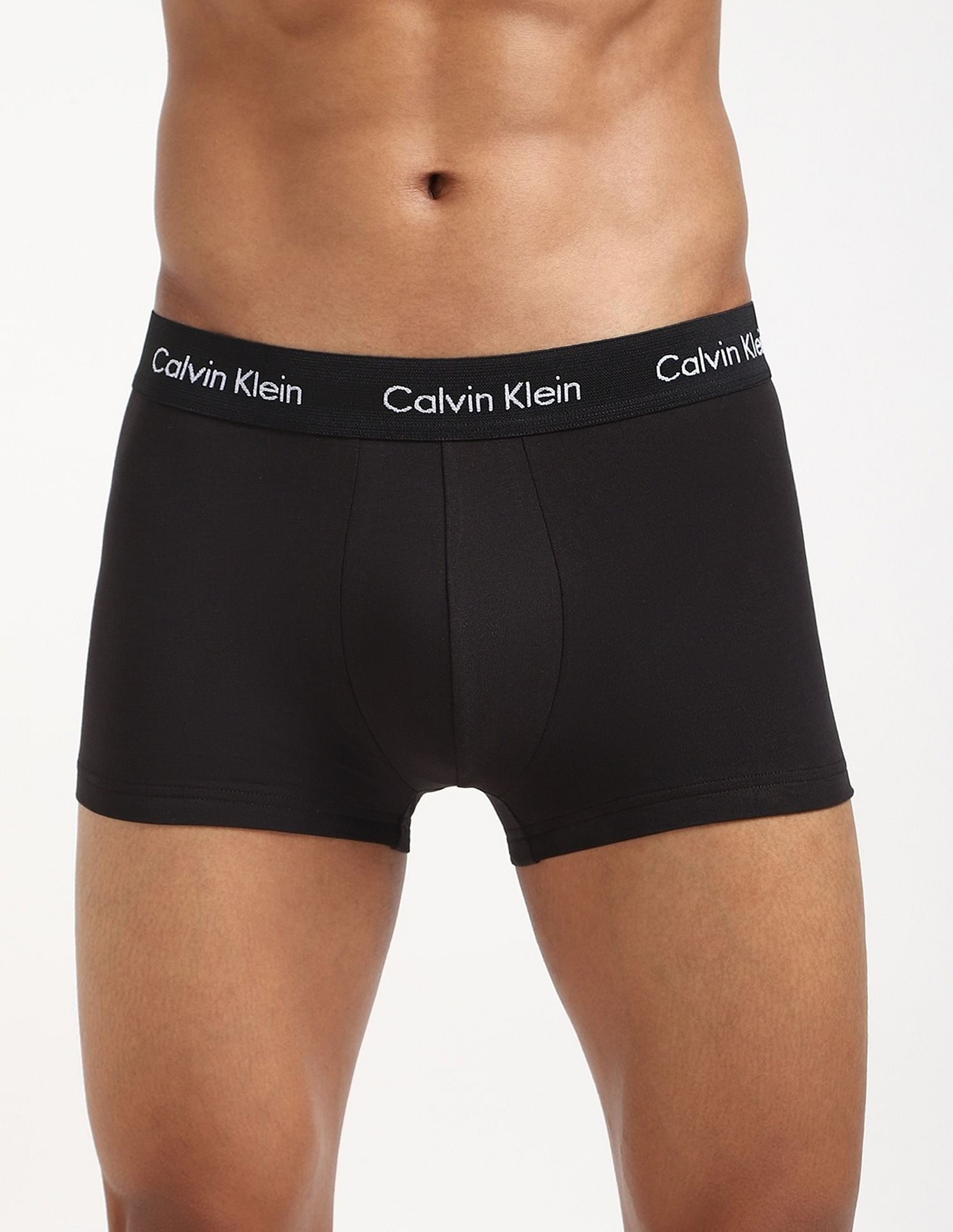 Calvin Klein Underwear Mid Rise Solid Multi Trunks - Pack Of 3