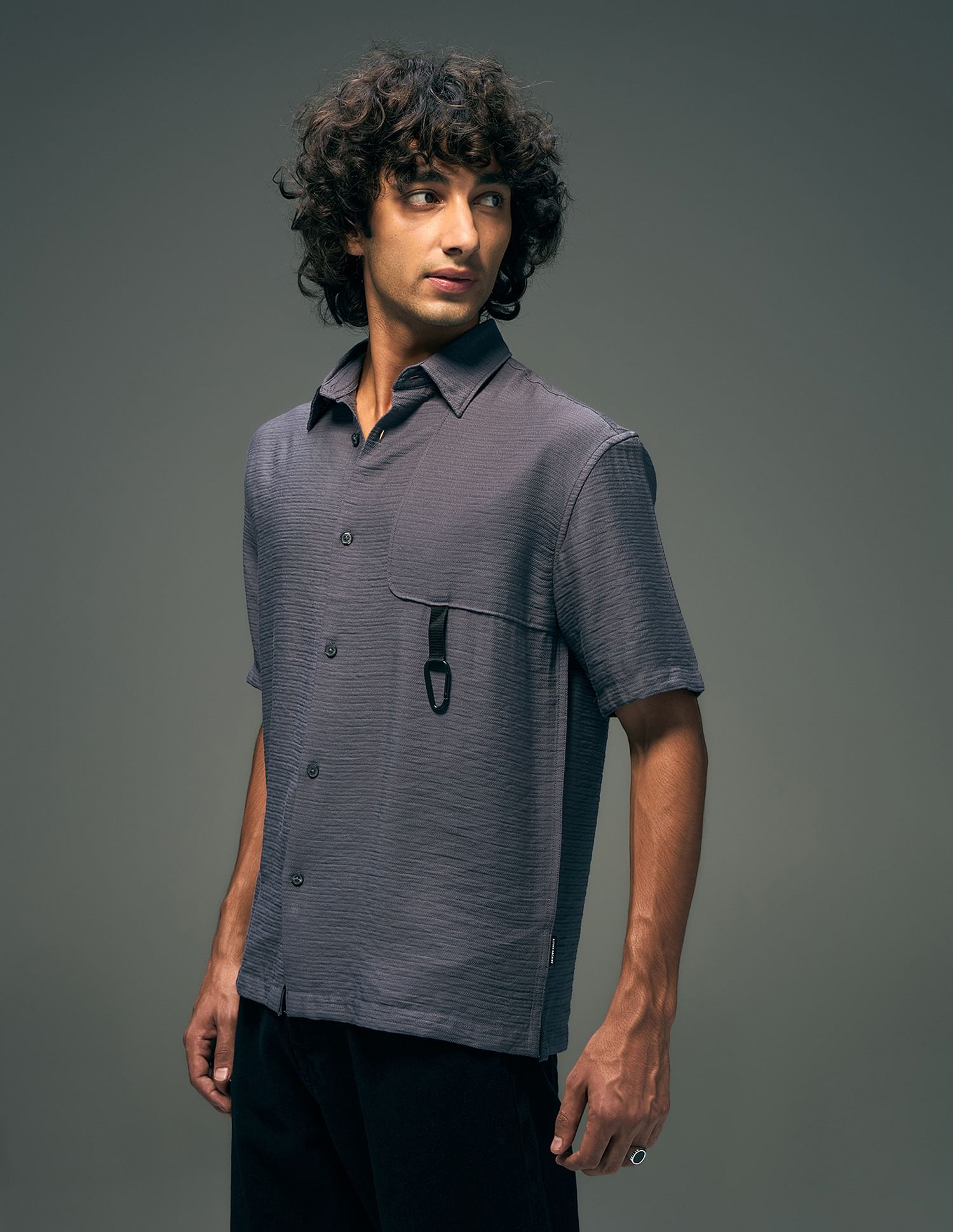Flying Machine Textured Oversized Fit Shirt