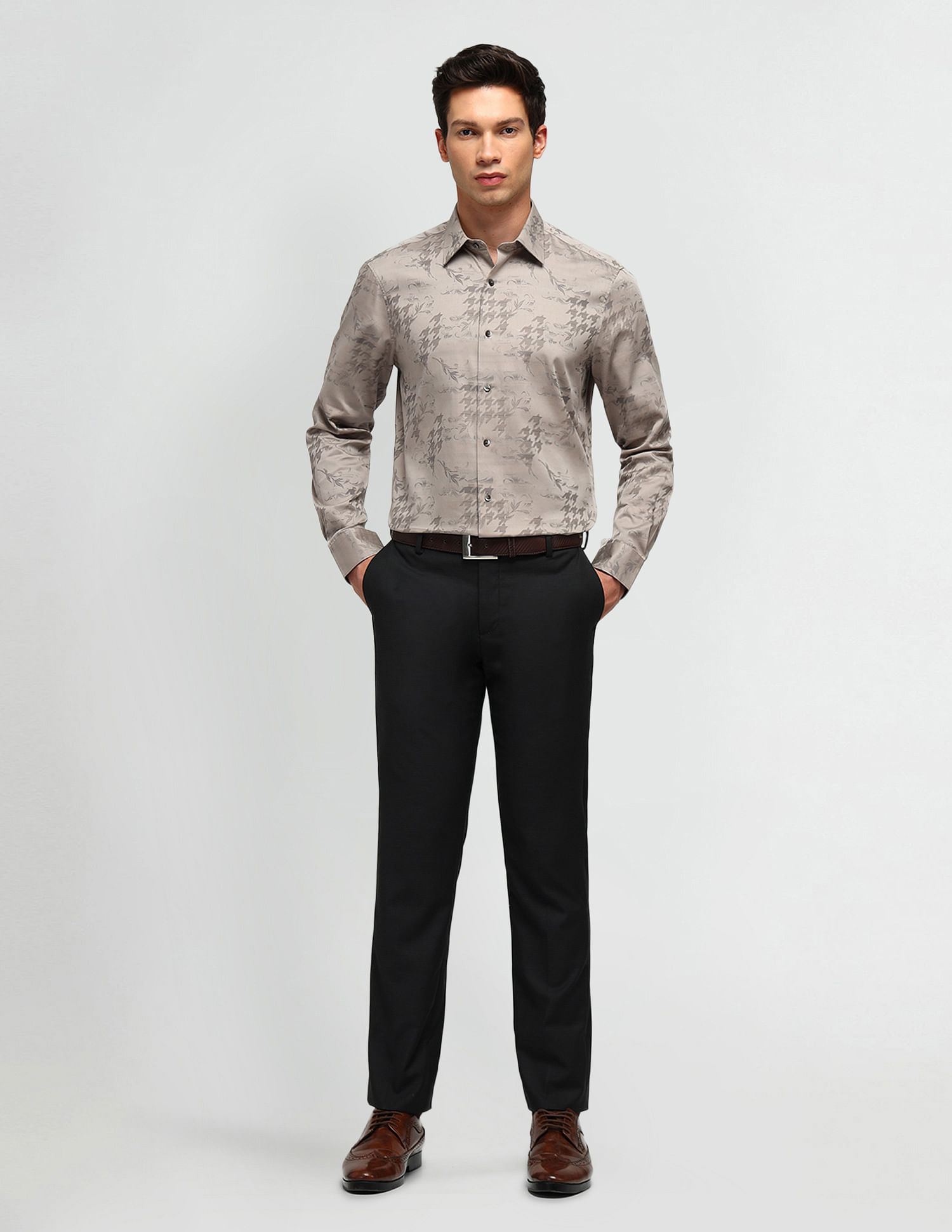 Arrow Slim Fit Textured Pattern Shirt