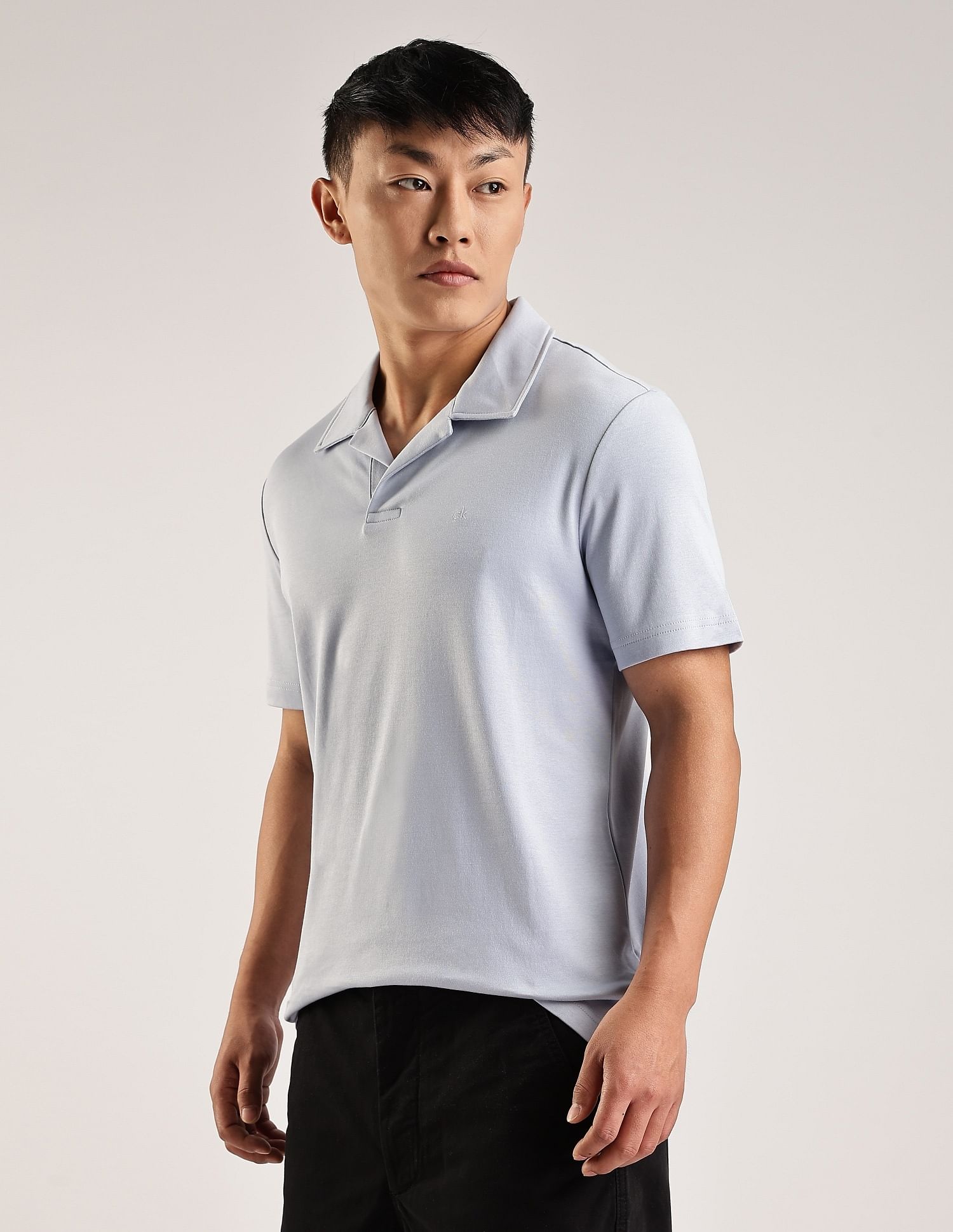 Calvin Klein Jeans Solid Slim-Fit Cotton Polo T-Shirt