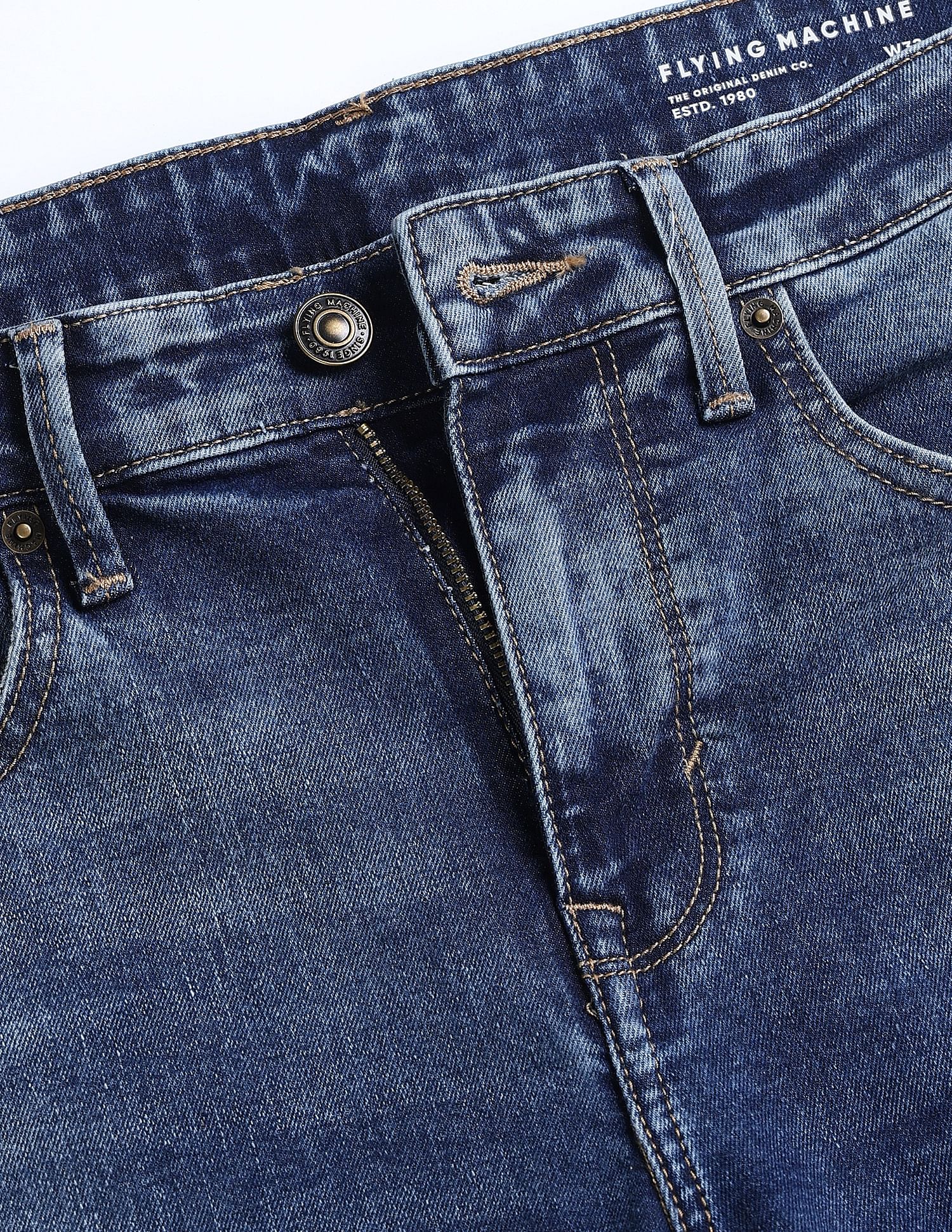 Flying Machine Slash Slim Tapered Stone Wash Jeans