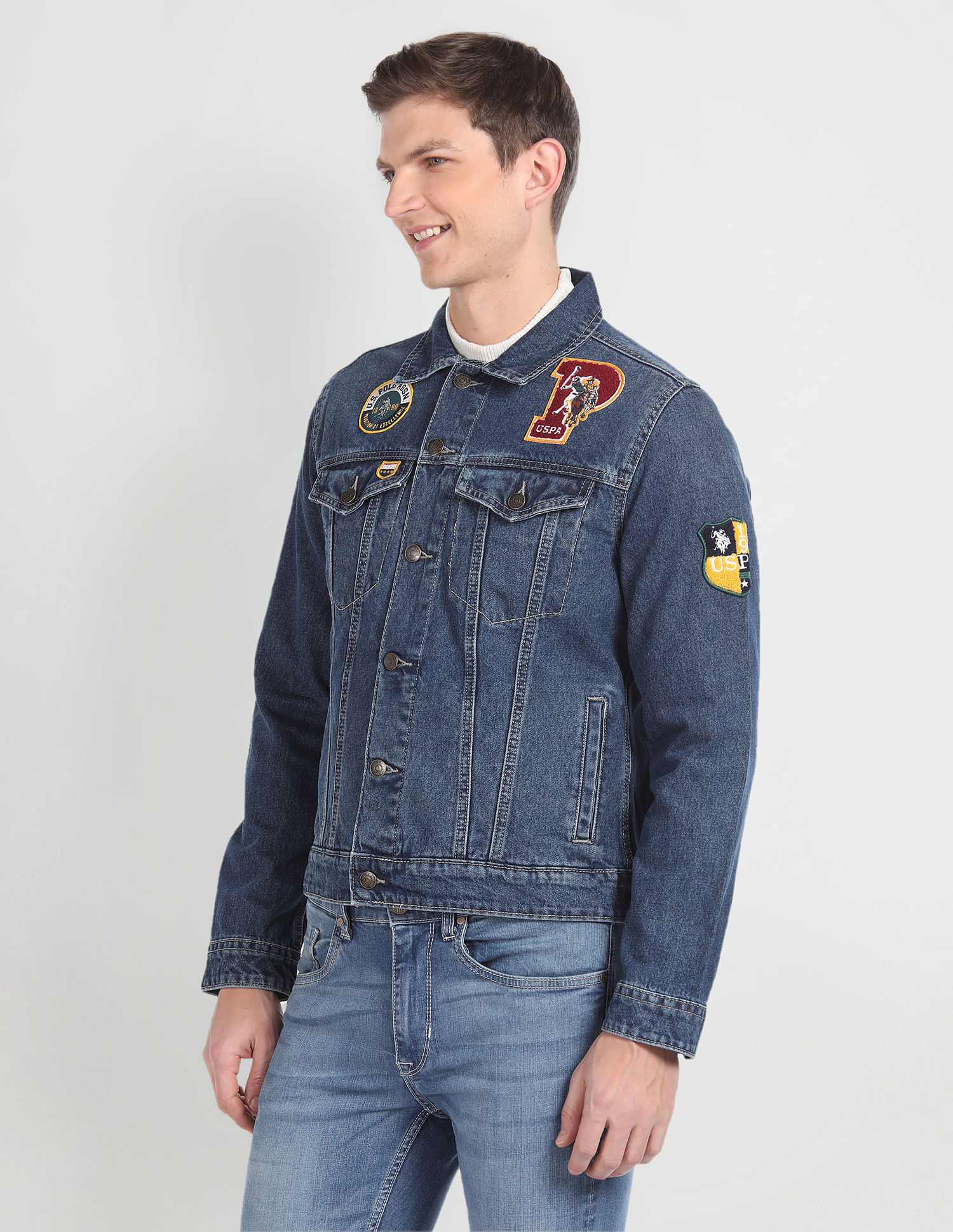 Polo jean jacket outlet with tiger on back