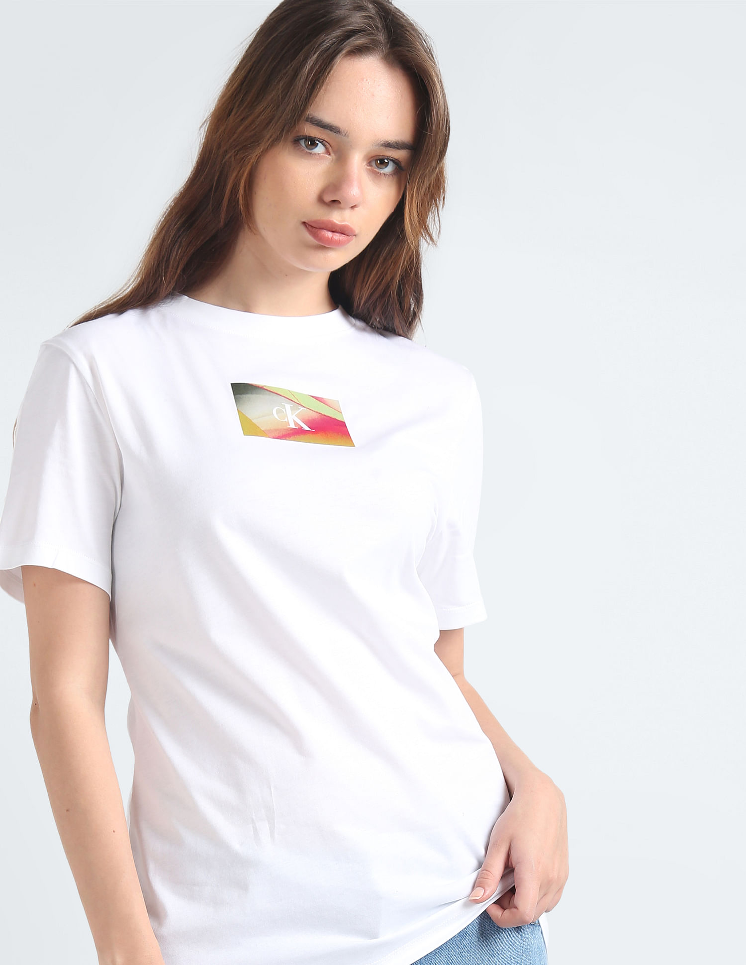Buy Calvin Klein Jeans Illuminated Box Logo Slim T-Shirt