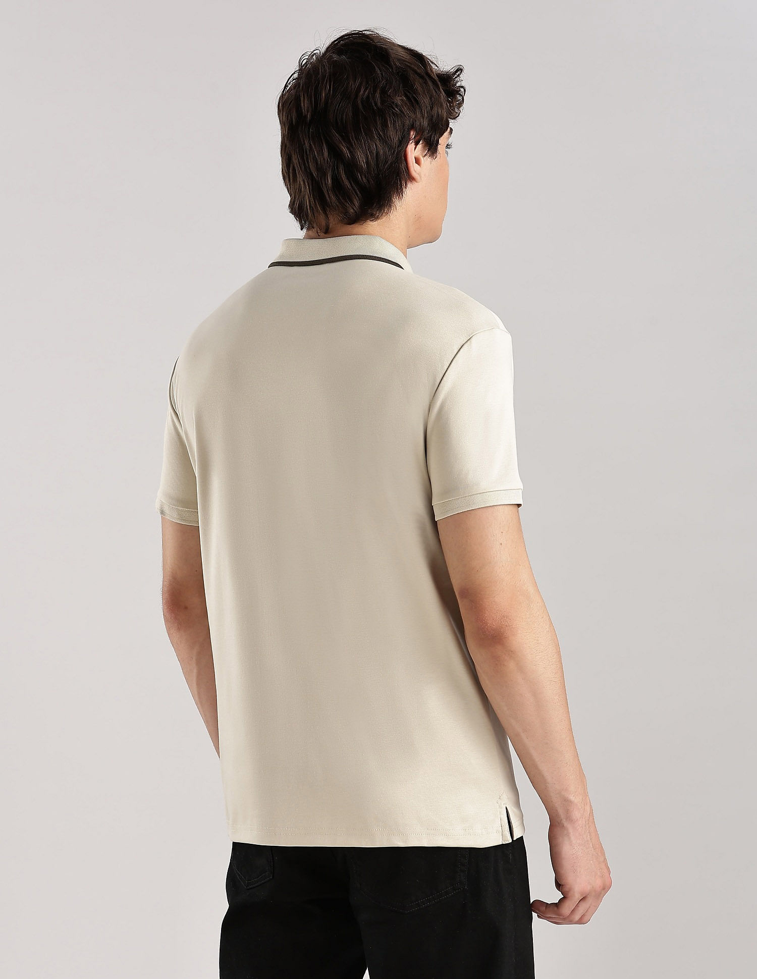 Calvin Klein Jeans Solid Regular-Fit Cotton Polo T-Shirt