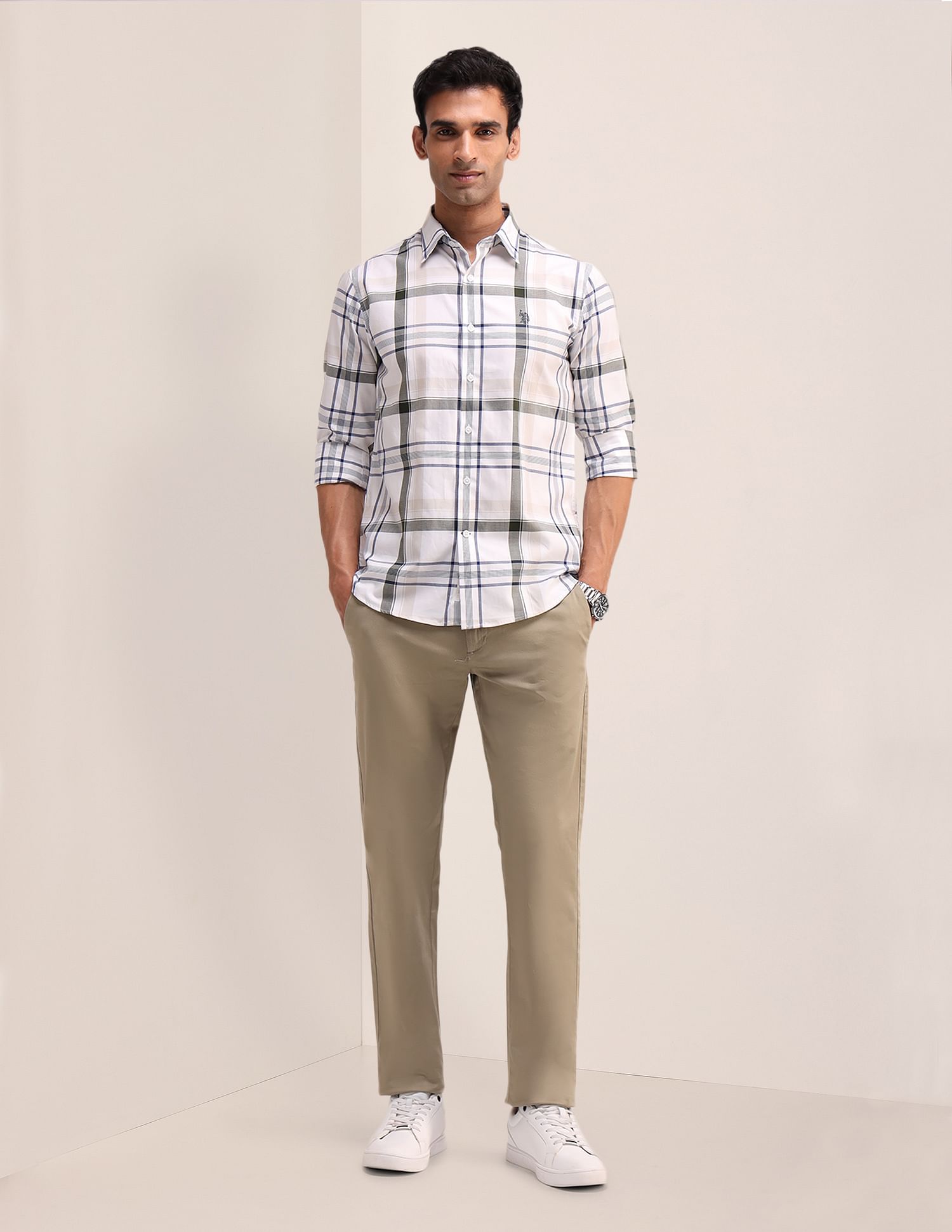 U.S. Polo Assn. Grid Tattersall Checked Twill Shirt