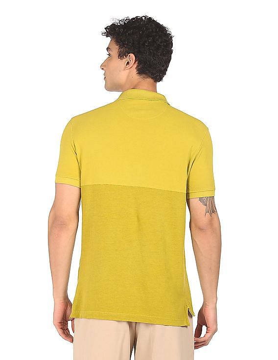 U.S. Polo Assn. Denim Co. Ribbed Collar Tonal Panel Polo Shirt