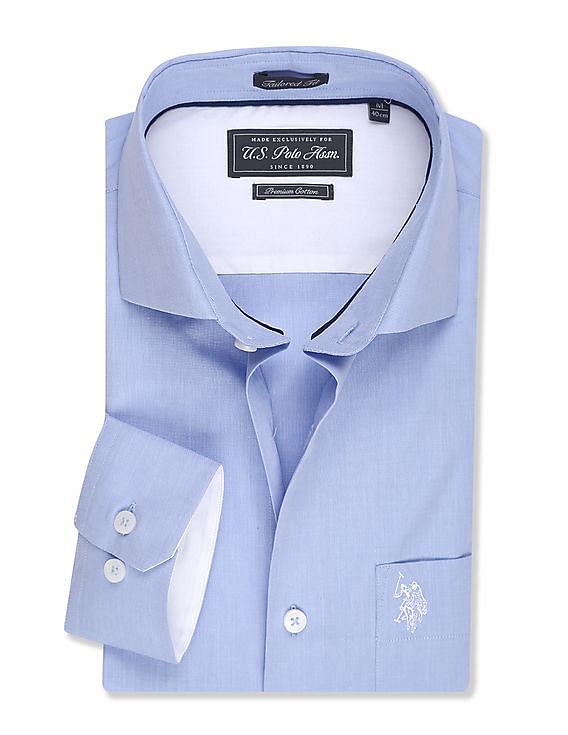 USPA Tailored French Placket Solid Shirt