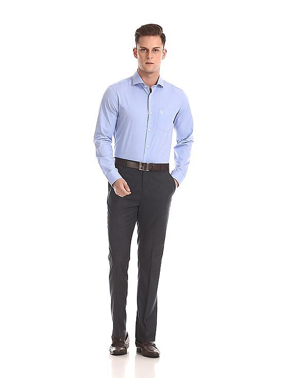 USPA Tailored French Placket Solid Shirt