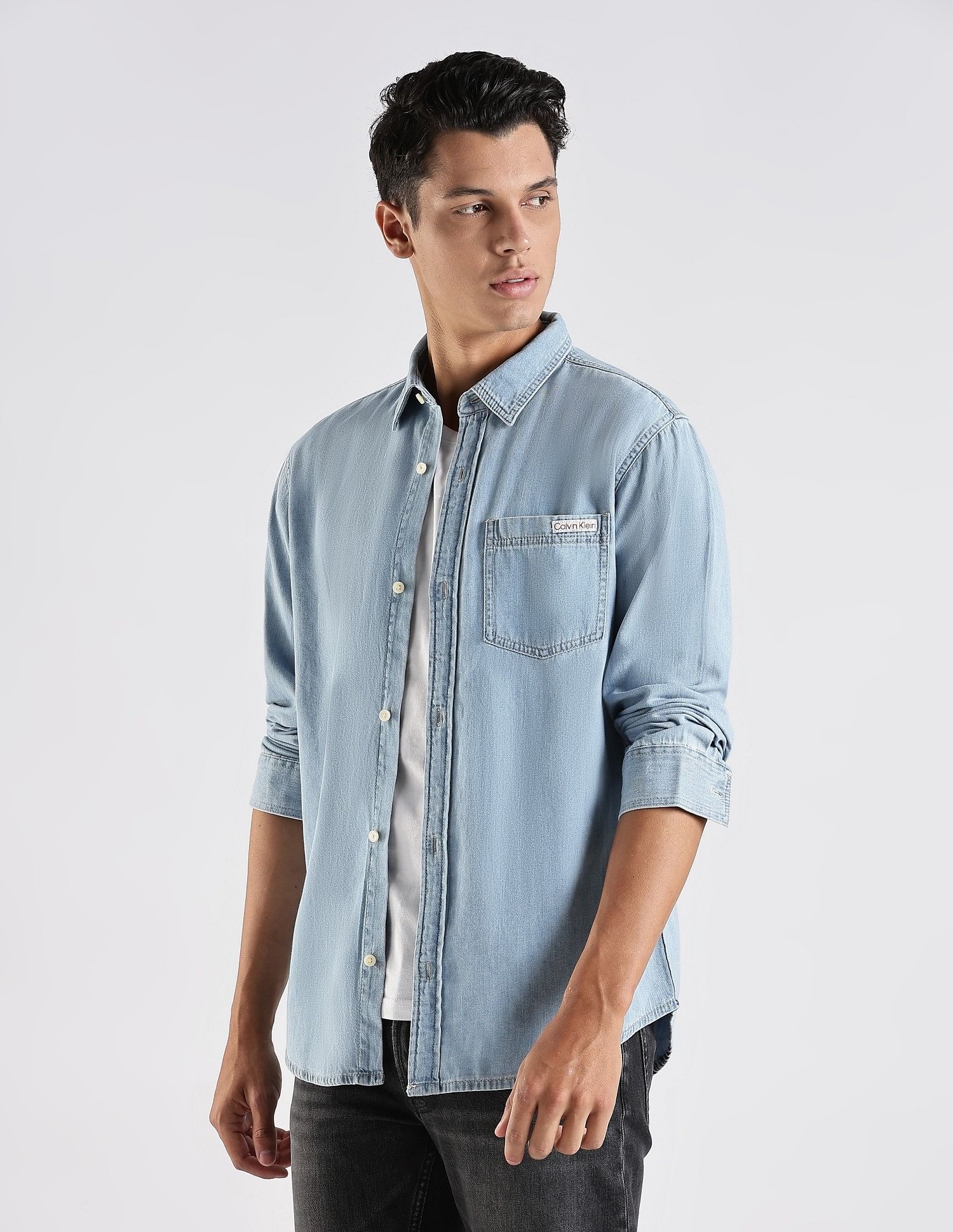Calvin Klein Jeans Solid Regular Fit Cotton Shirt