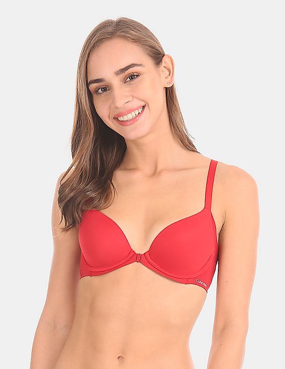 Calvin Klein Perfectly Fit Memory Touch Front Closure Racerback Underwire T-Shirt  Bra QF1092