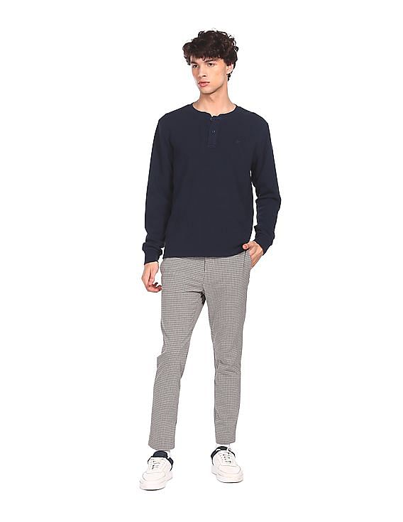 Buy Arrow Sports Long Sleeve Textured Henley T-Shirt - NNNOW.com