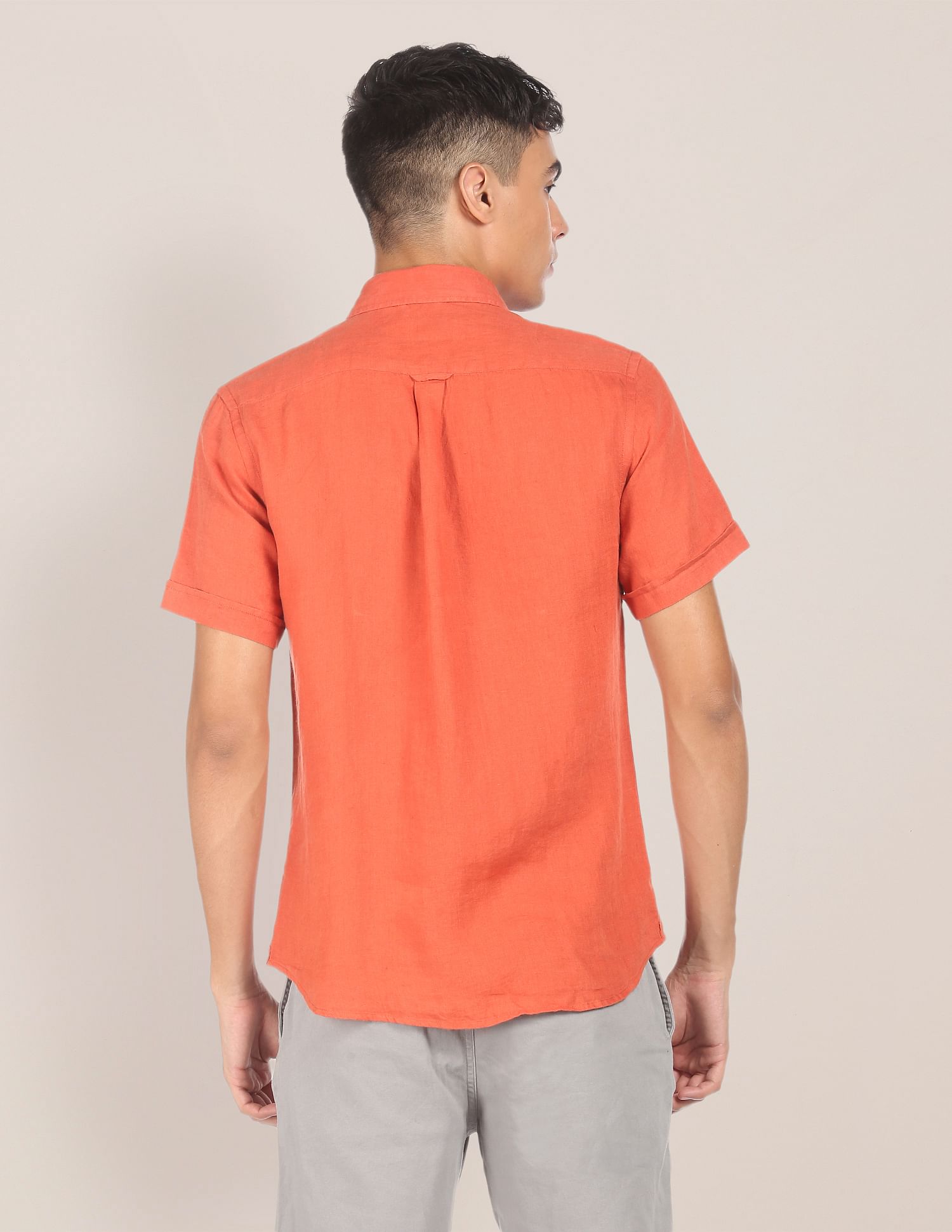 U.S. Polo Assn. Short Sleeve Linen Solid Shirt