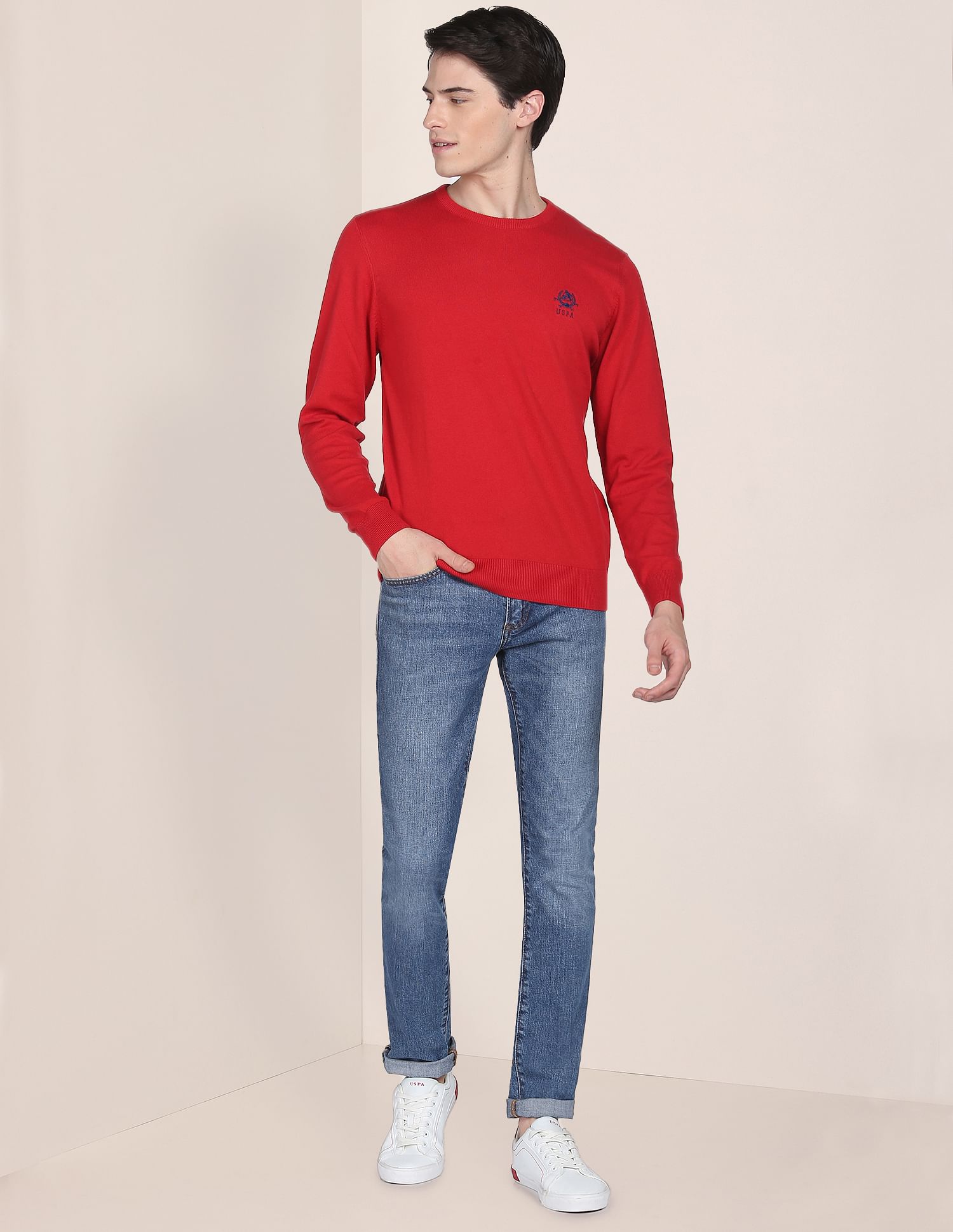 U.S. Polo Assn. Crew Neck Solid Sweater