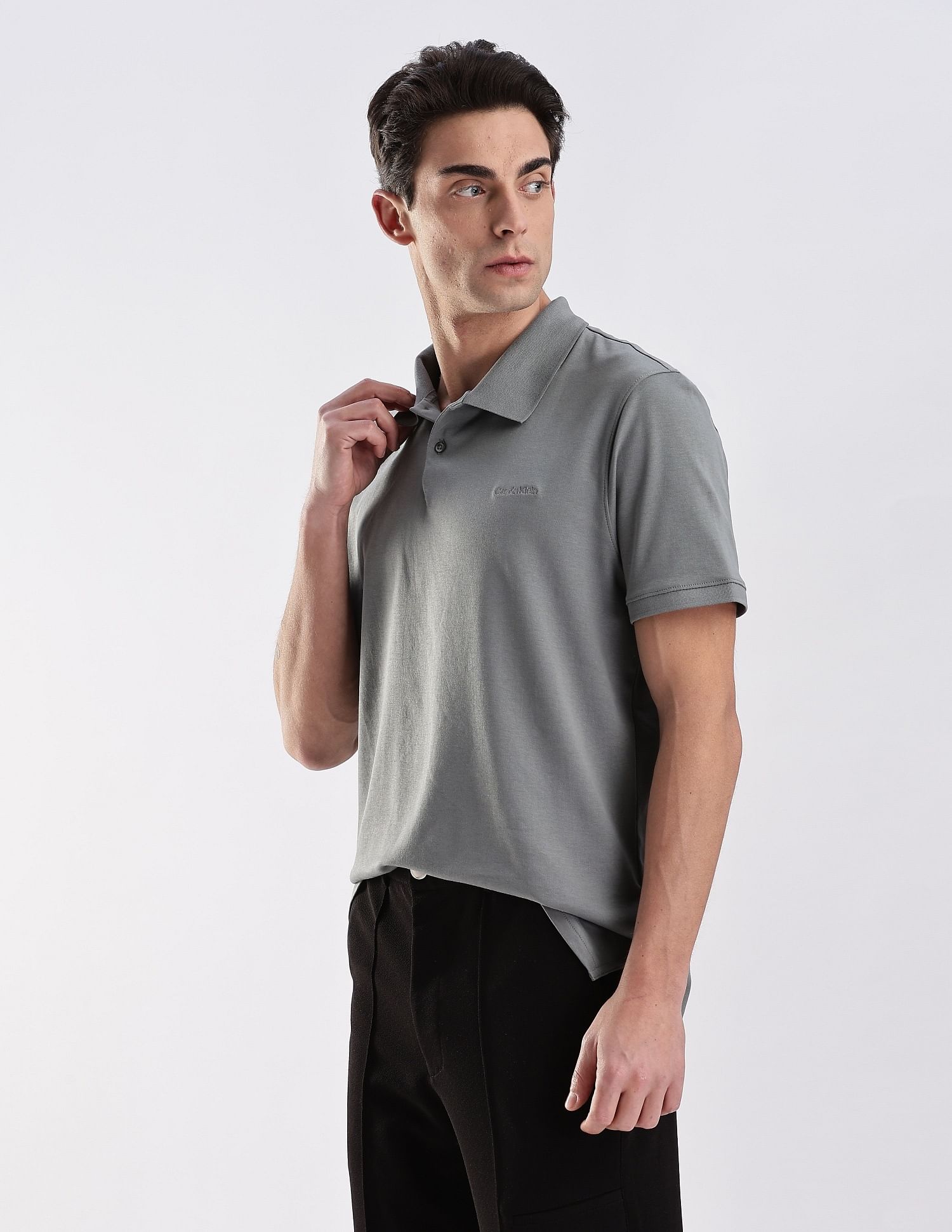 Calvin Klein Jeans Regular-Fit Solid Cotton Polo Shirt