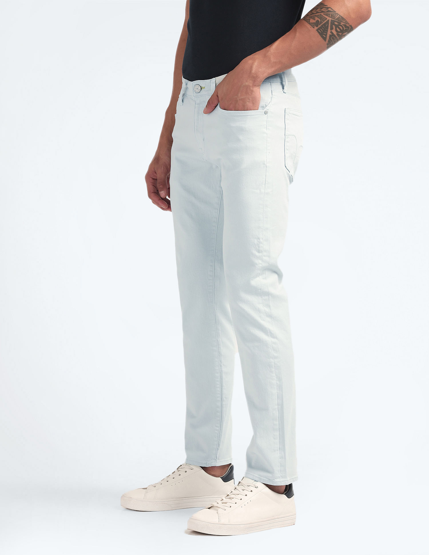 Flying Machine Mid Rise Michael Slim Tapered Jeans