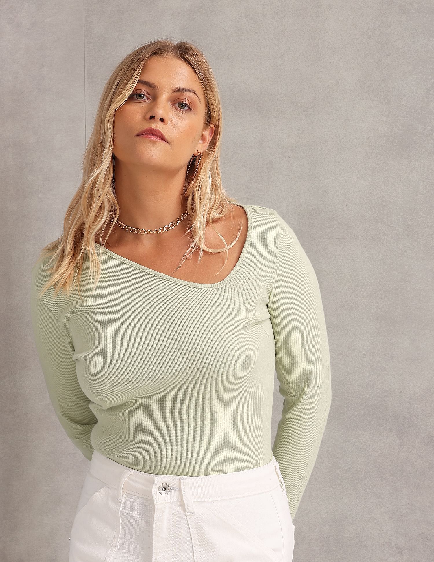 U.S. Polo Assn. Women Long Sleeve V-Neck Top