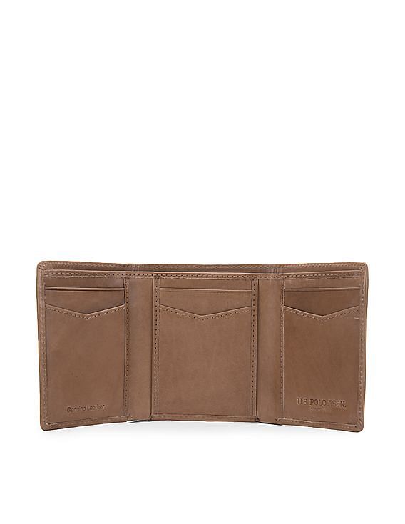 Navy Embossed Trifold Wallet