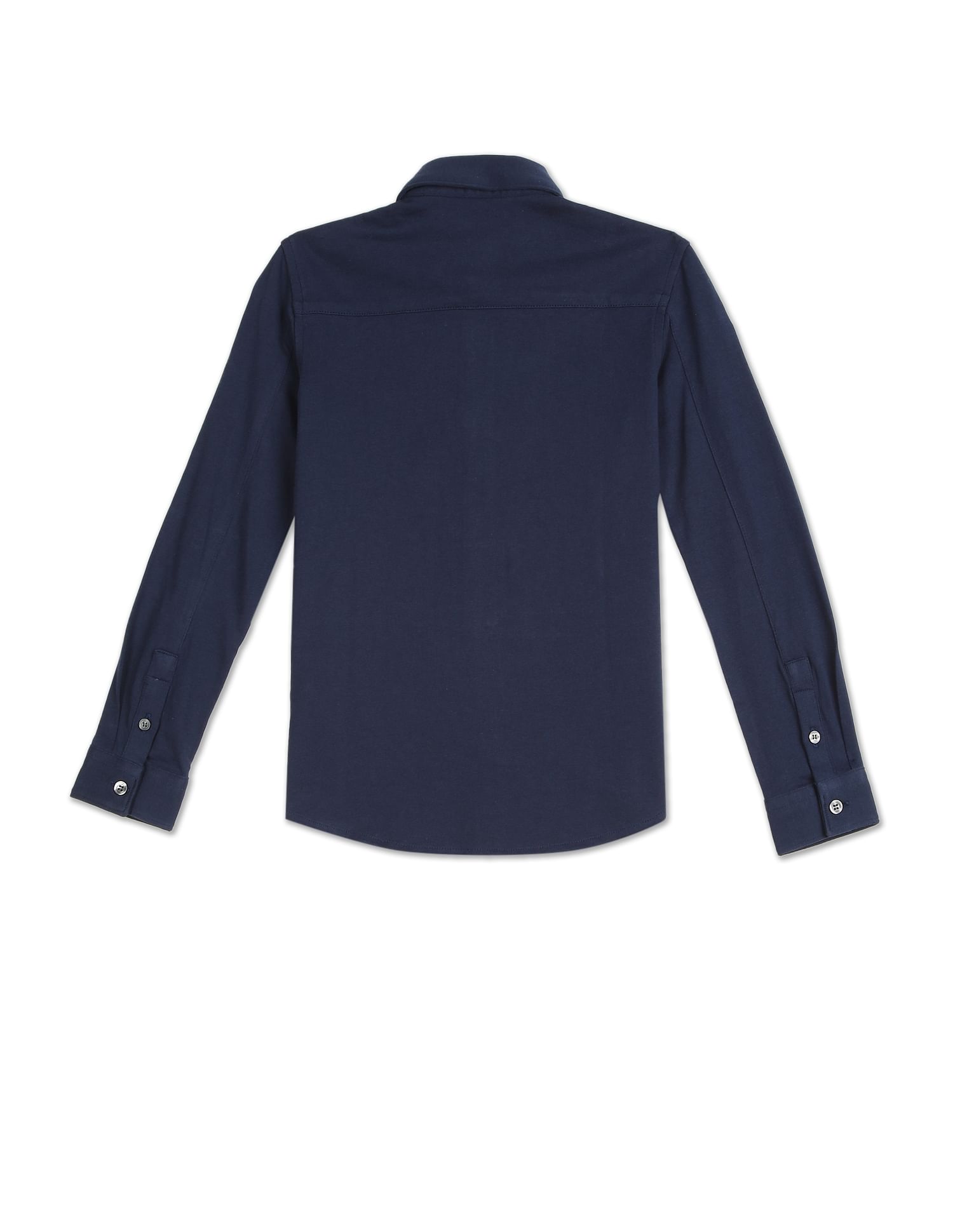 Calvin Klein Jeans Spread Collar Poplin Knit Shirt