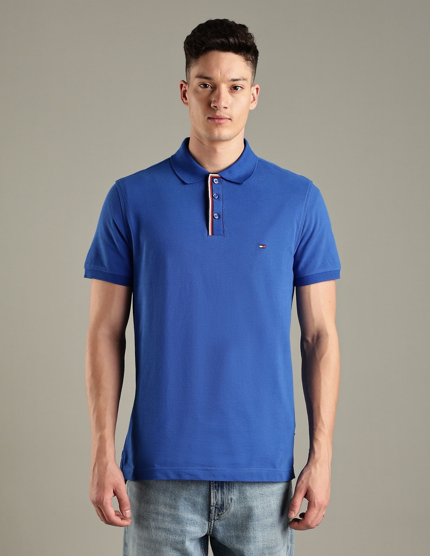 Tommy Hilfiger Solid Regular-Fit Cotton Polo Shirt