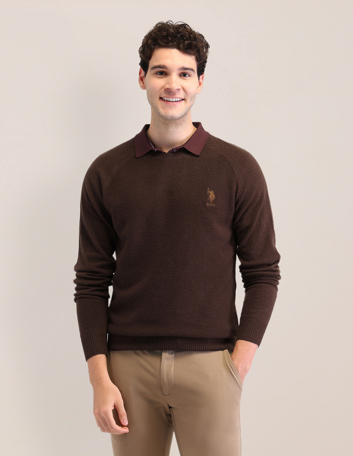 U.S. Polo Assn. Solid Regular Fit Sweater