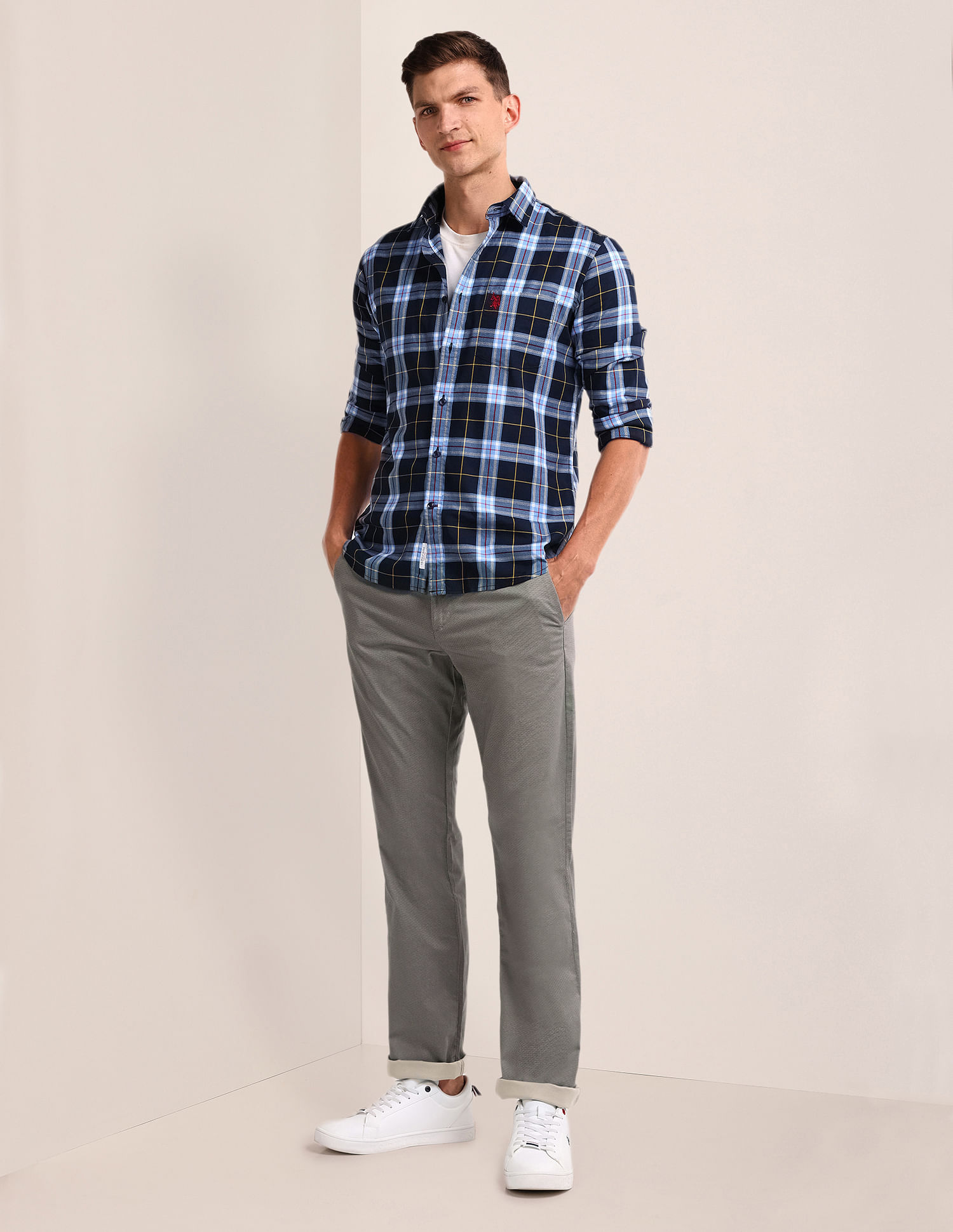 U.S. Polo Assn. Riley Straight Fit Mid Rise Trousers