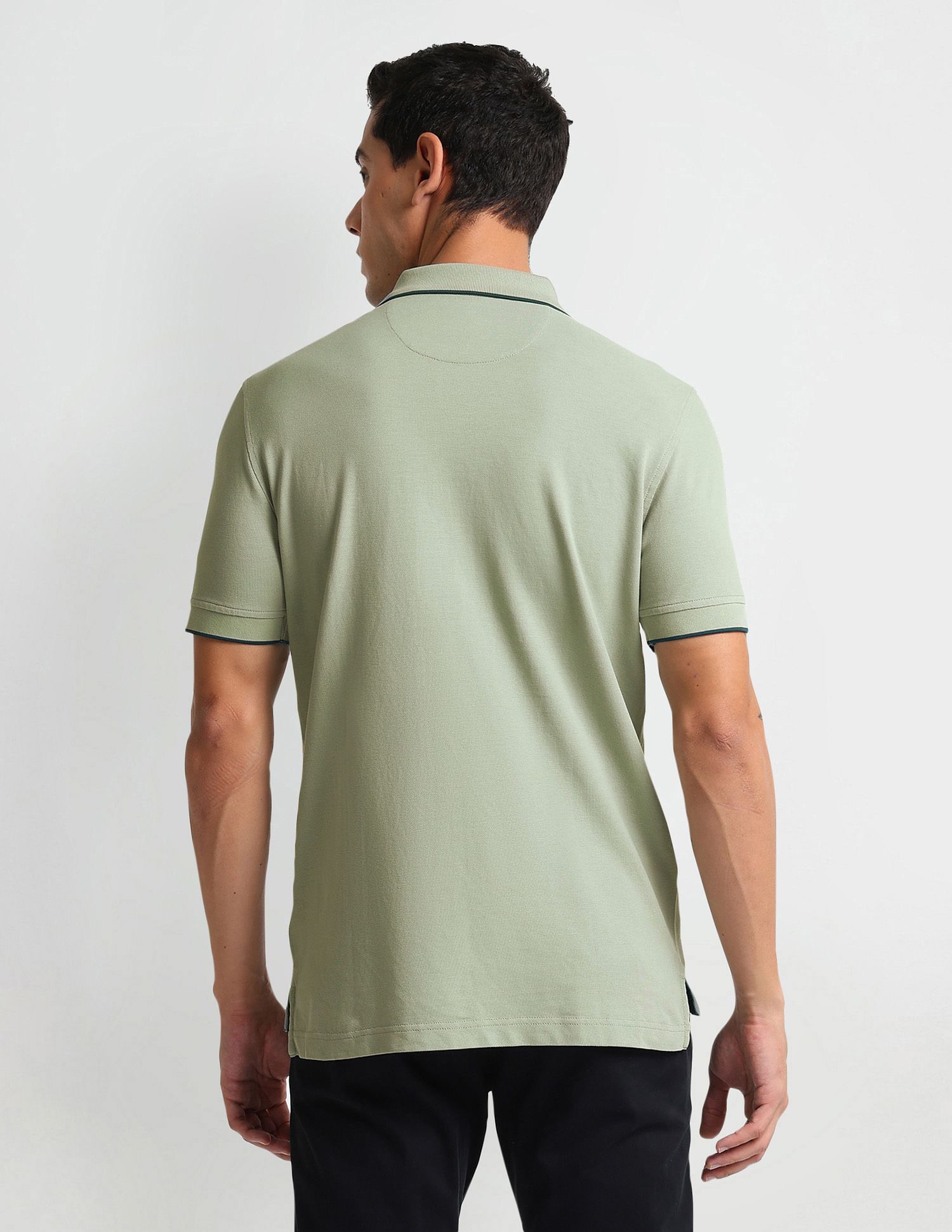 Arrow Sports Tipped Collar Regular Fit Polo Shirt