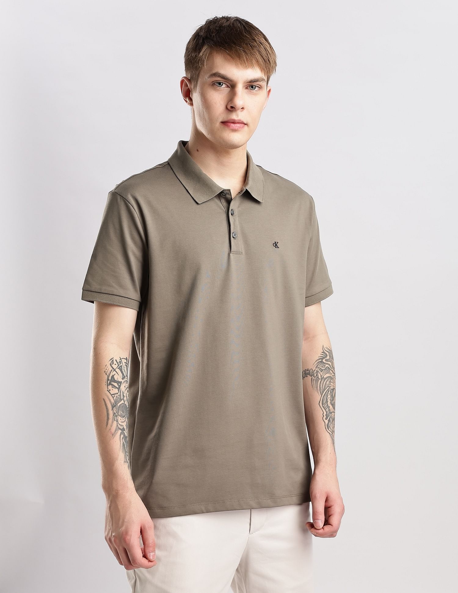 Calvin Klein Jeans Solid Regular Fit Cotton Polo Shirt
