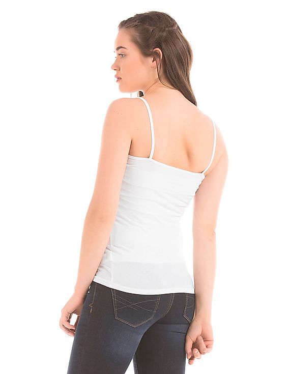 Aeropostale Solid Cotton Elastane Camisole