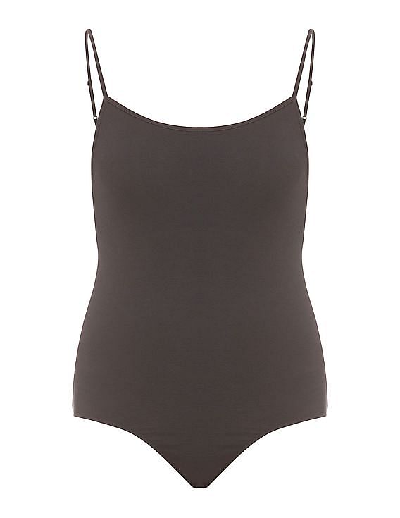 Aeropostale Shelf Bra Solid Bodysuit