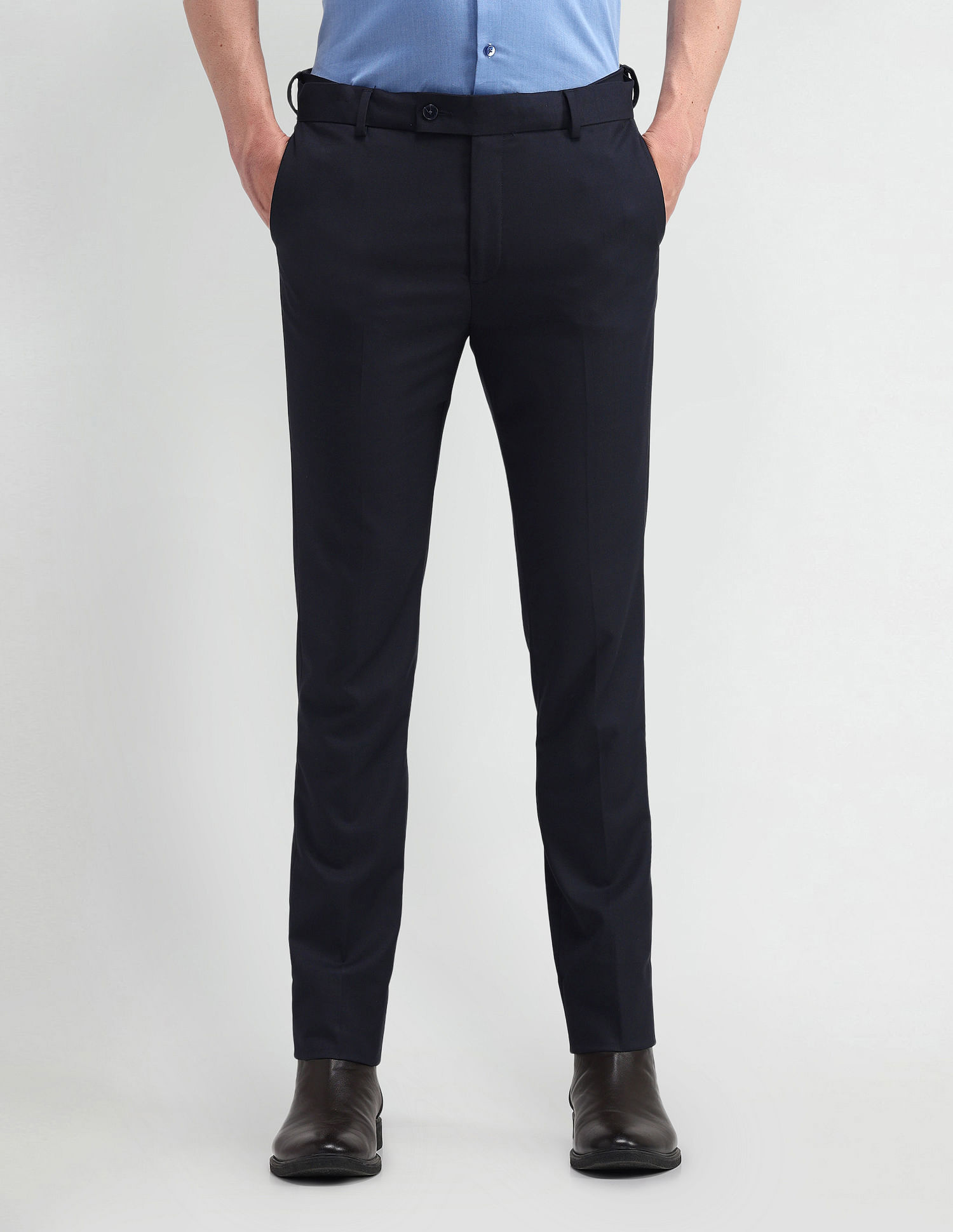 Arrow Slim Fit Mid Rise Trousers
