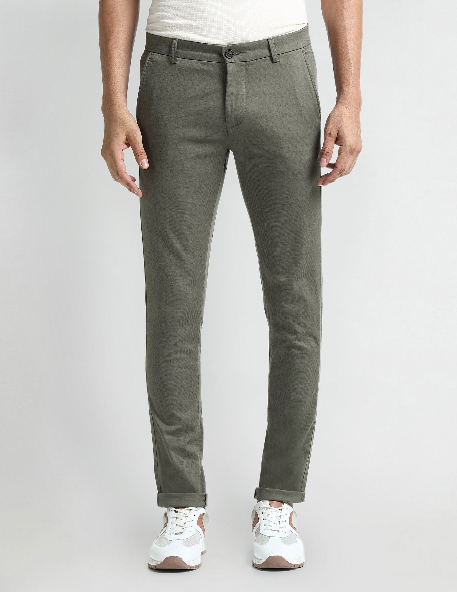 Arrow Sport Slim Fit Geometric Patterned Trousers