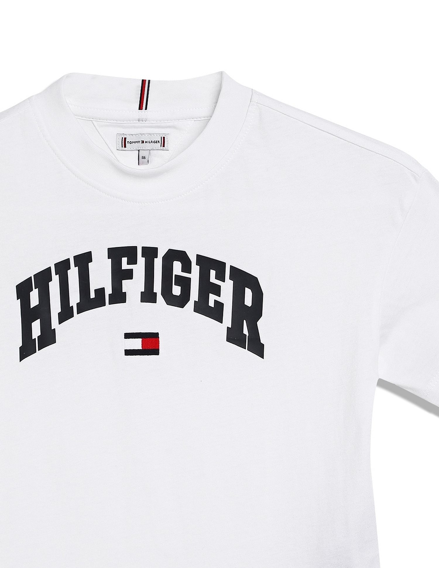 Tommy Hilfiger Kids Girls Logo Relaxed-Fit Cotton T-Shirt