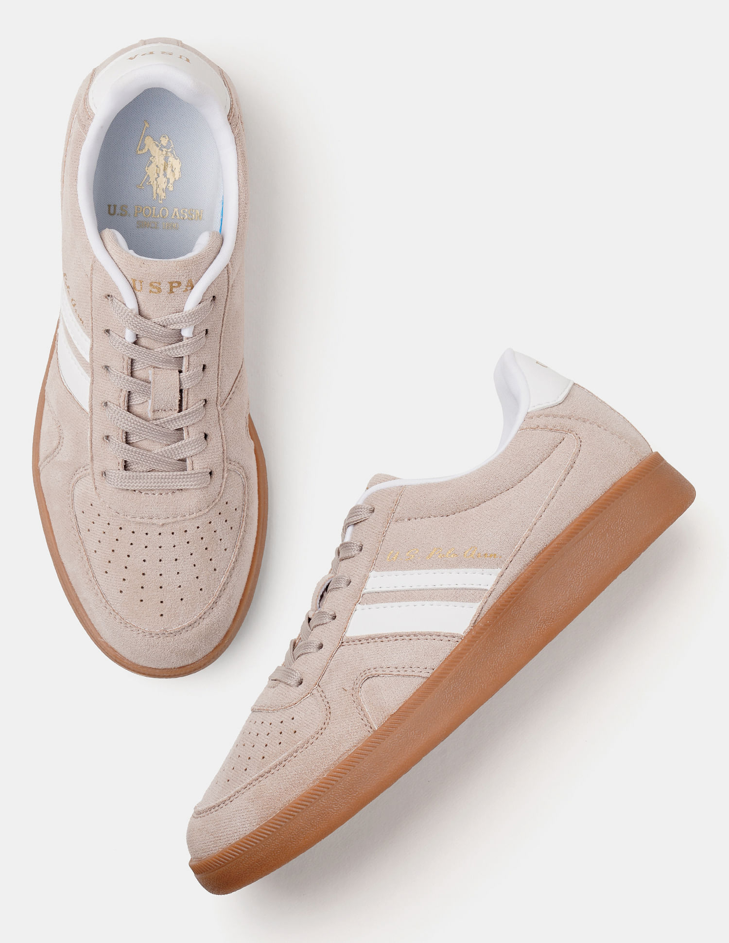 U.S. Polo Assn. Women Lace Up Edda Striped Sneakers