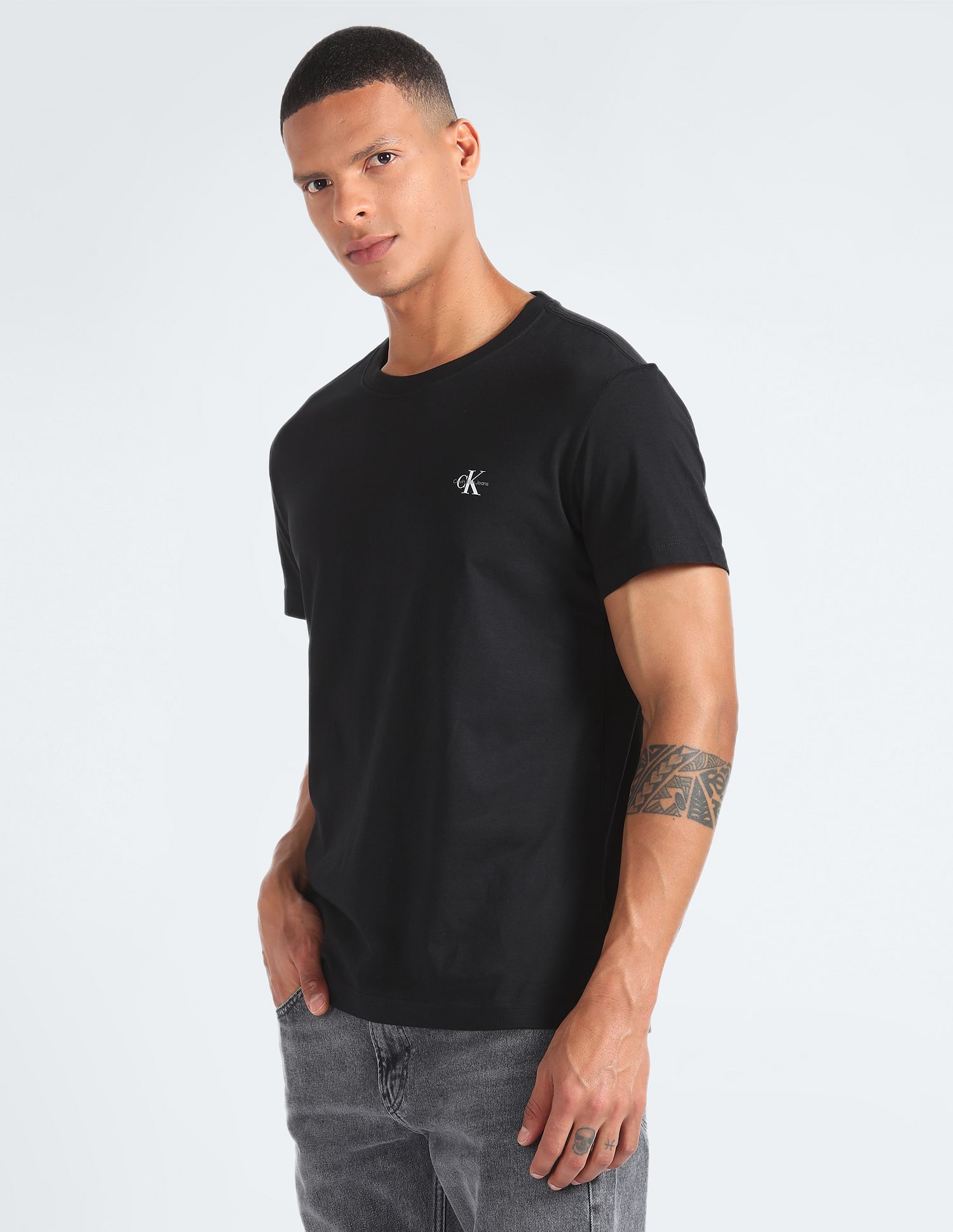 Calvin Klein Jeans Regenrative Cotton Monologo T-Shirt - Pack Of 2