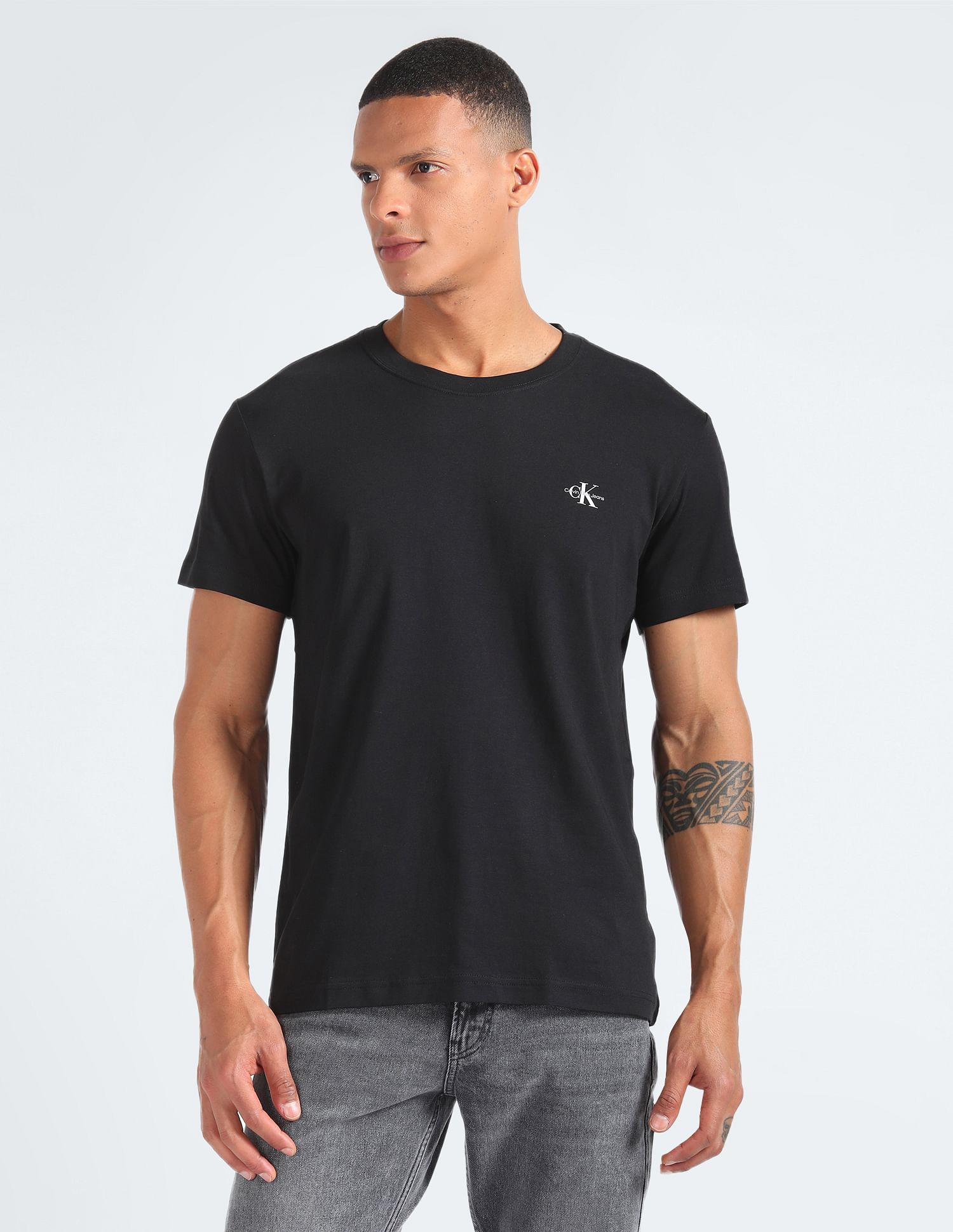 Calvin Klein Jeans Regenrative Cotton Monologo T-Shirt - Pack Of 2